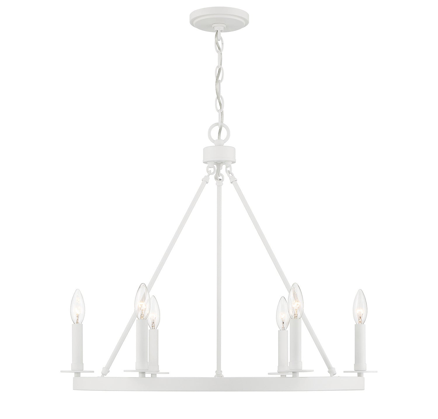 Meridian M10093BQW Six Lumières Suspendu en blanc biscuit