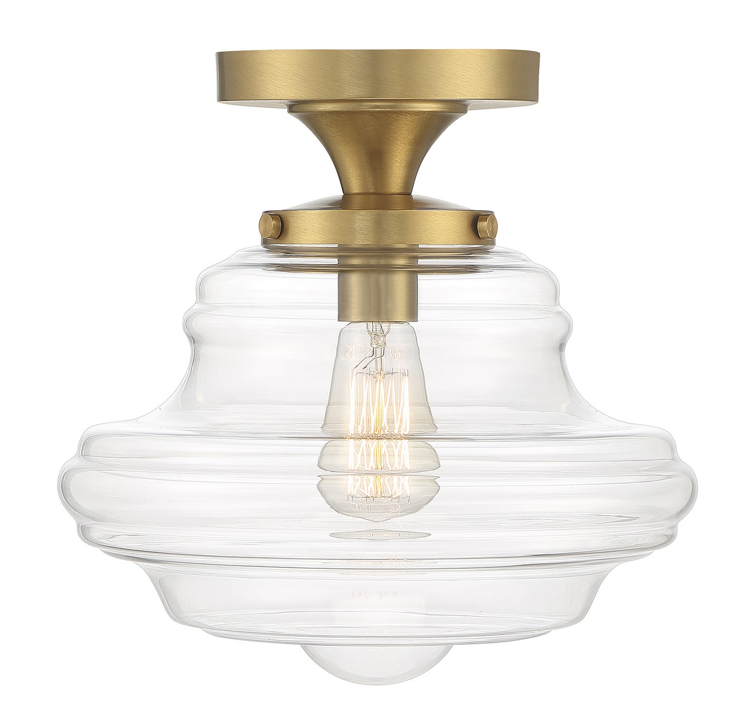 Meridian M60069NB Une lumière semi-Plafonnier en laiton naturel