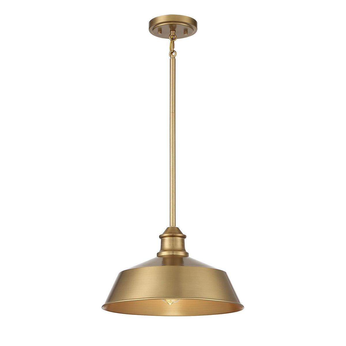 Meridian M7021NB One Light Pendant in Natural Brass