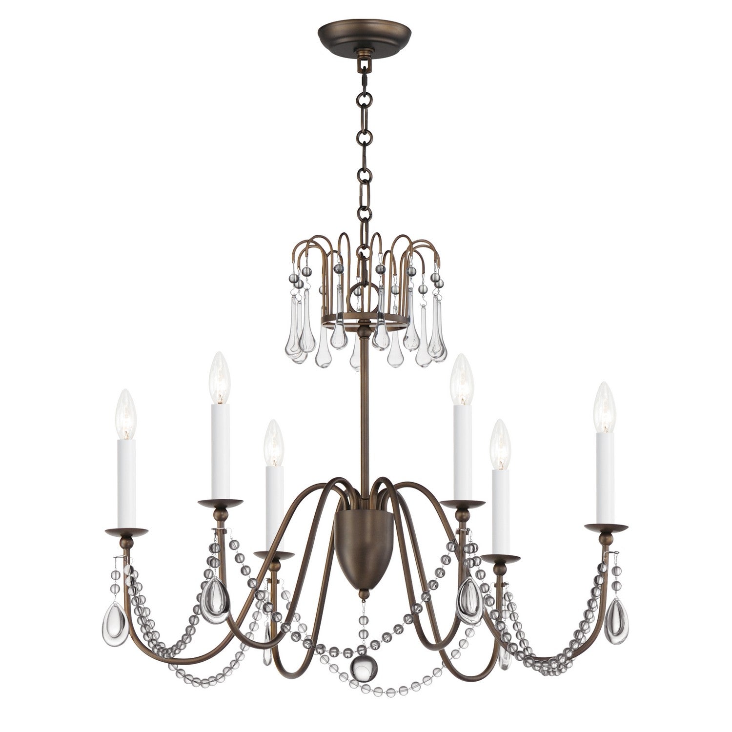 Maxim Lighting 12166CHB/CRY Plumette Chandelier in Chestnut Bronze