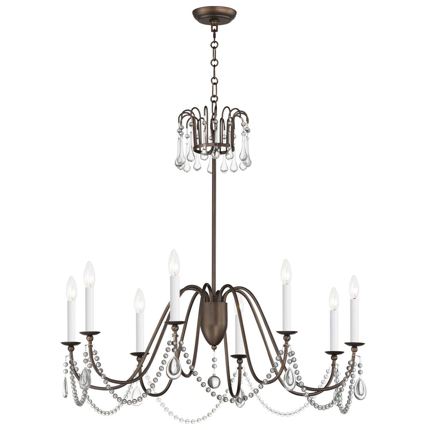 Maxim Lighting 12168CHB/CRY Plumette Chandelier in Chestnut Bronze