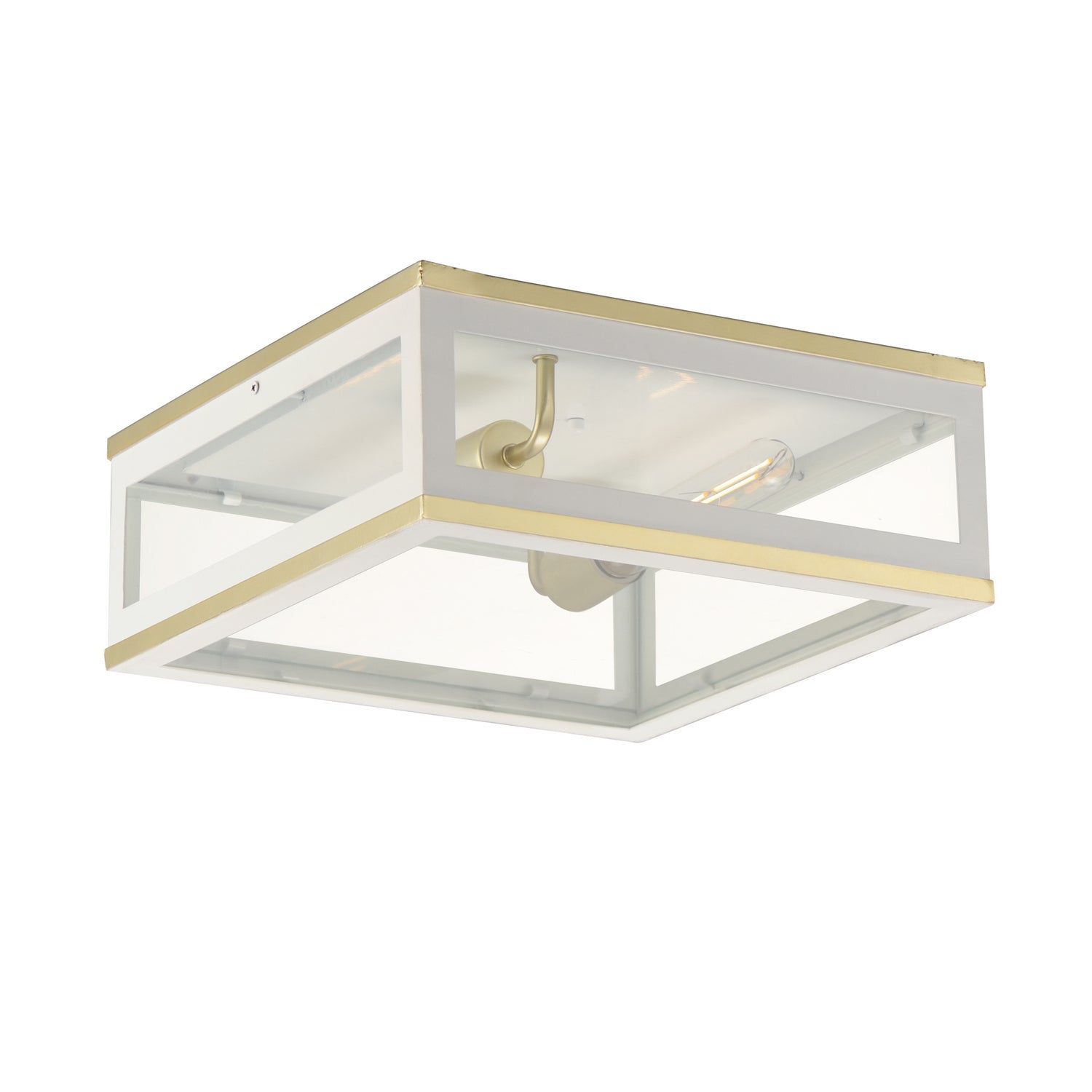 Maxim Lighting 30059CLWTGLD Neoclass Outdoor Flush Mount in White/Gold