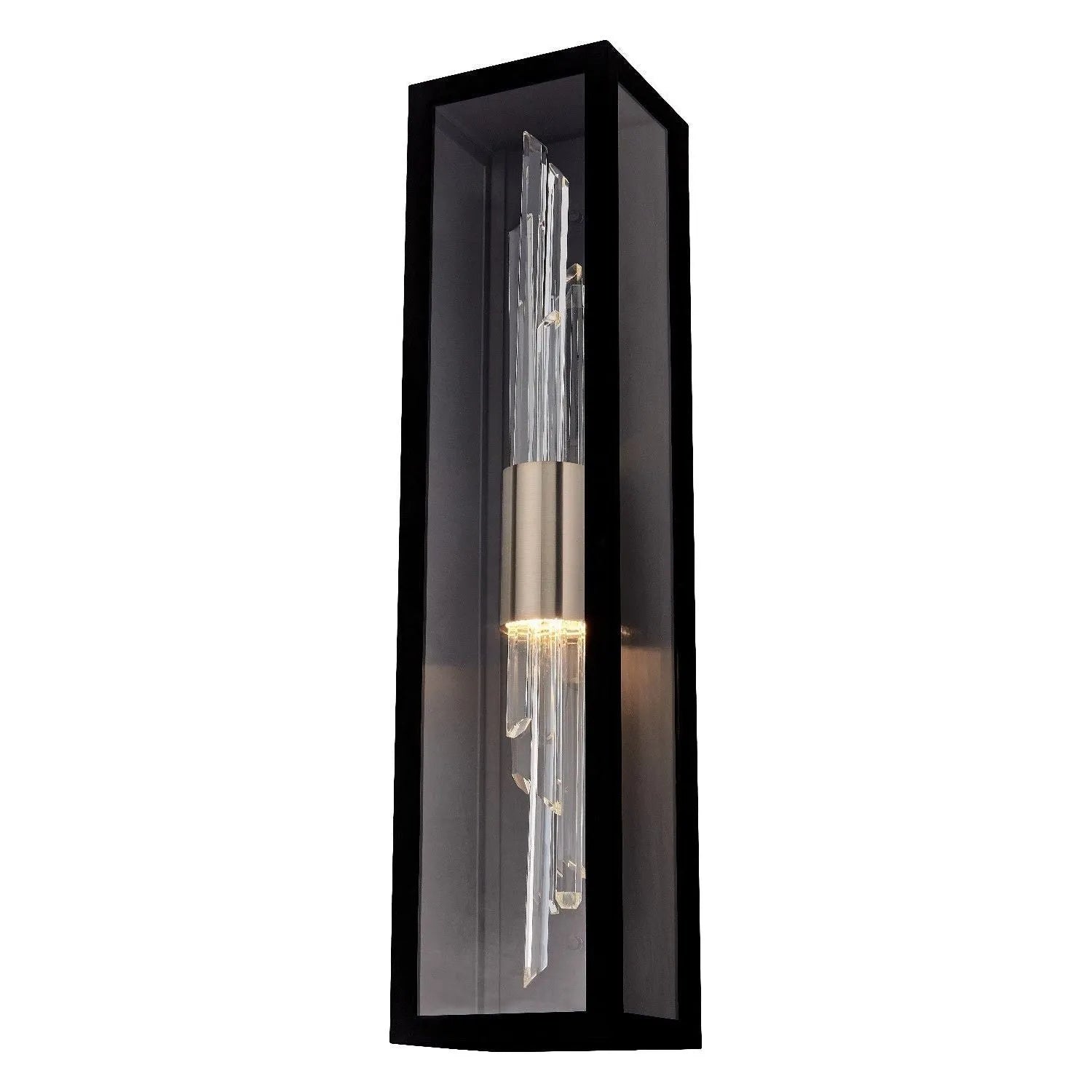 Allegri - 090421-023-FR001 - LED Outdoor Wall Sconce - Lucca Esterno - Matte Black with Brushed champagne gold