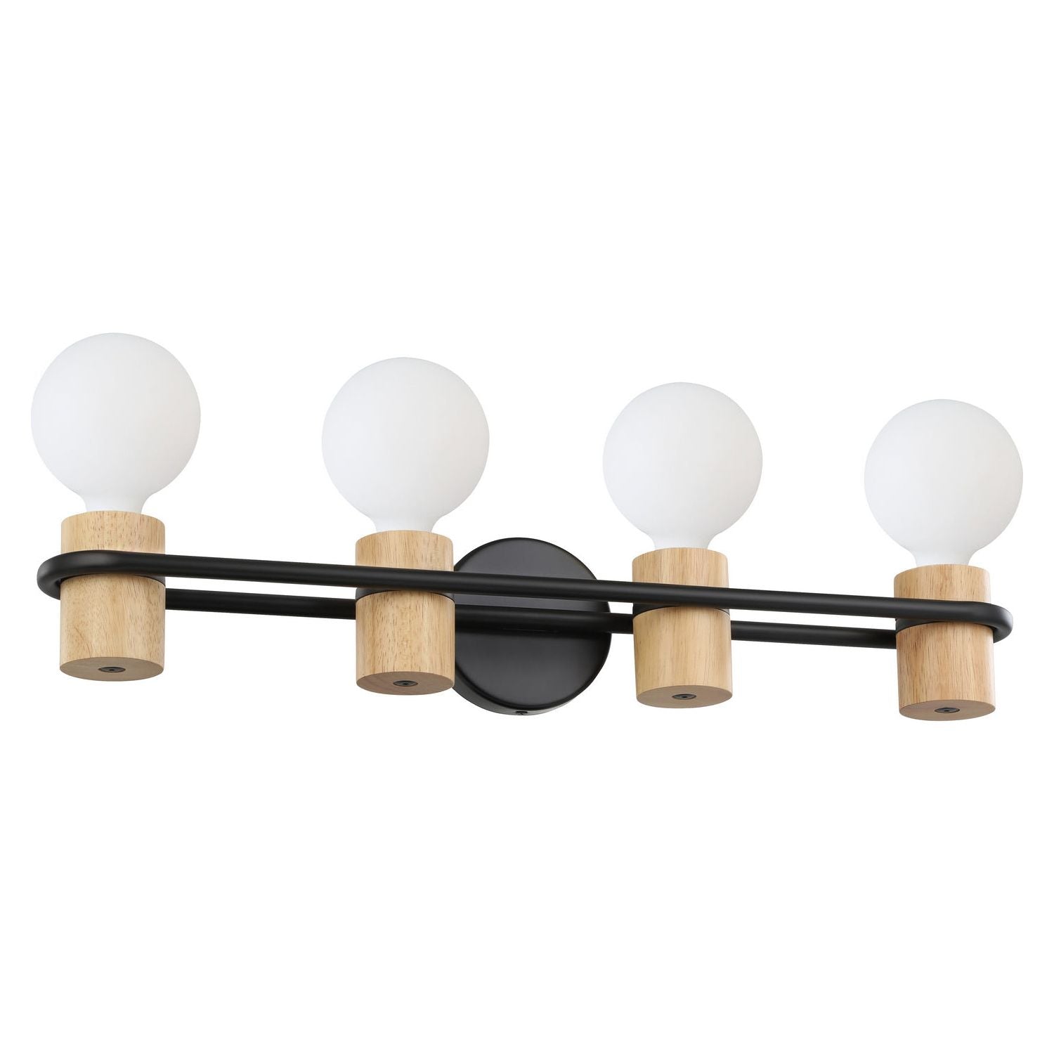 Eglo Canada - 205371A - Four Light Vanity - Chieveley - Matte Black & Wood