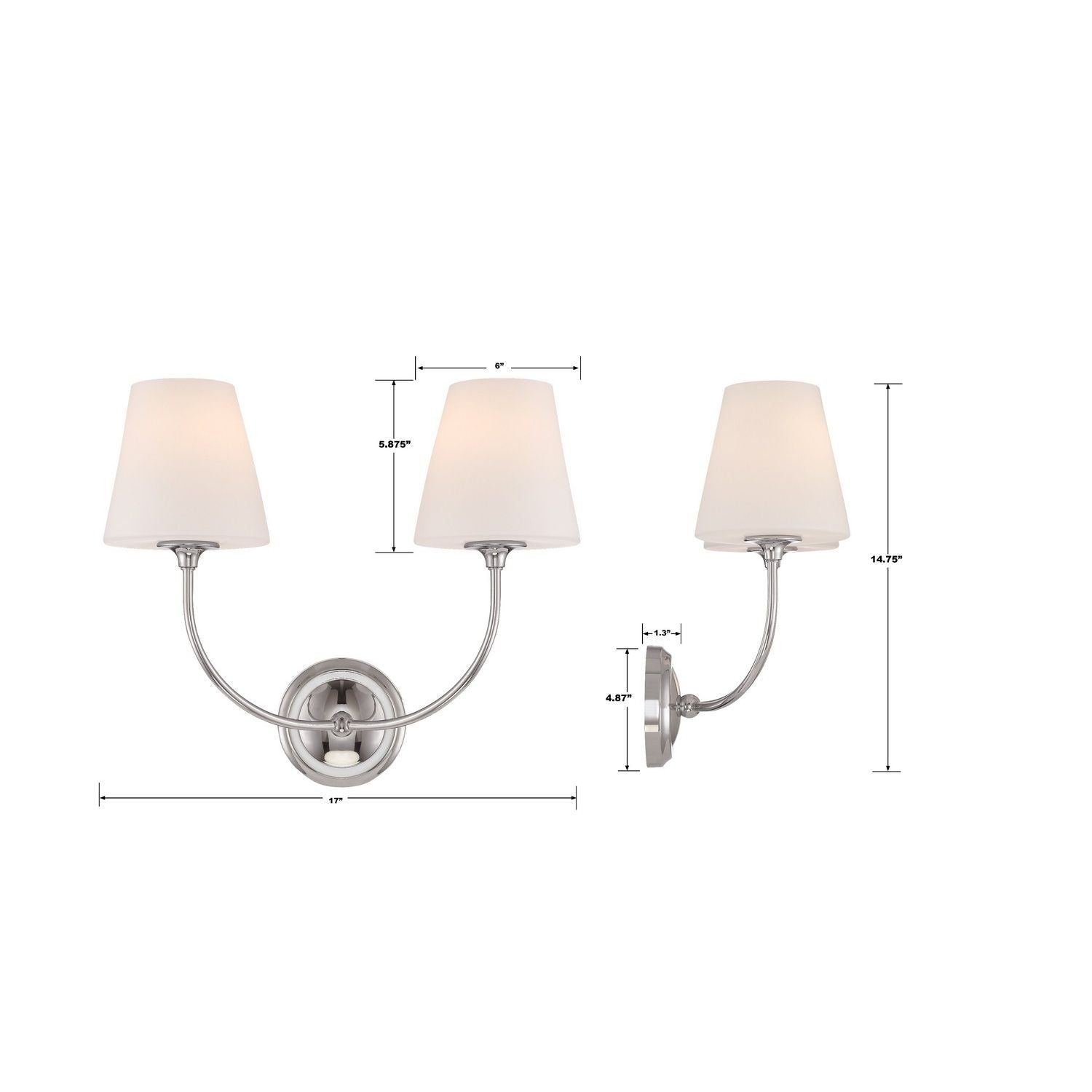 Crystorama - 2442-OP-CH - Deux lumières Murale - Sylvan - Chrome poli
