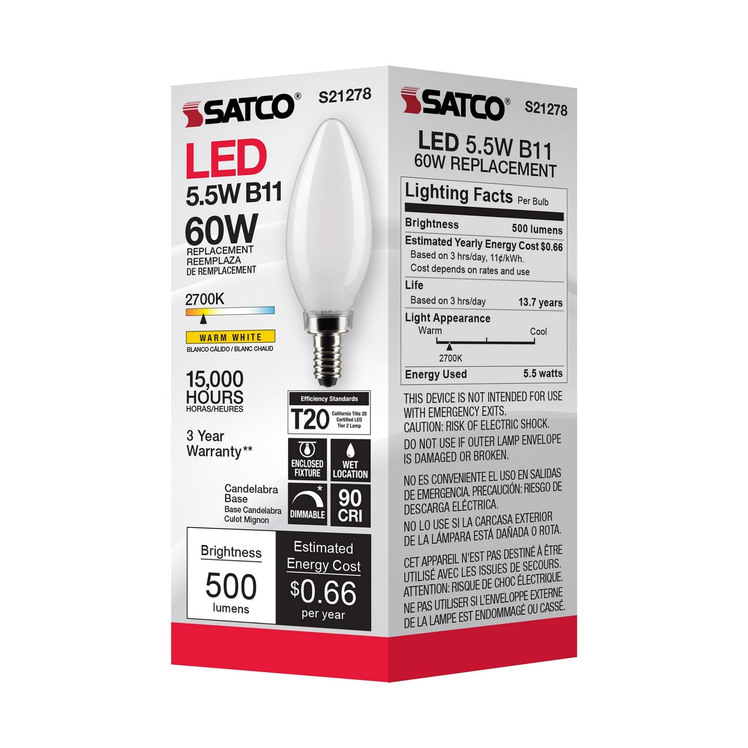 Satco Canada - S21279 - Light Bulb - Frost