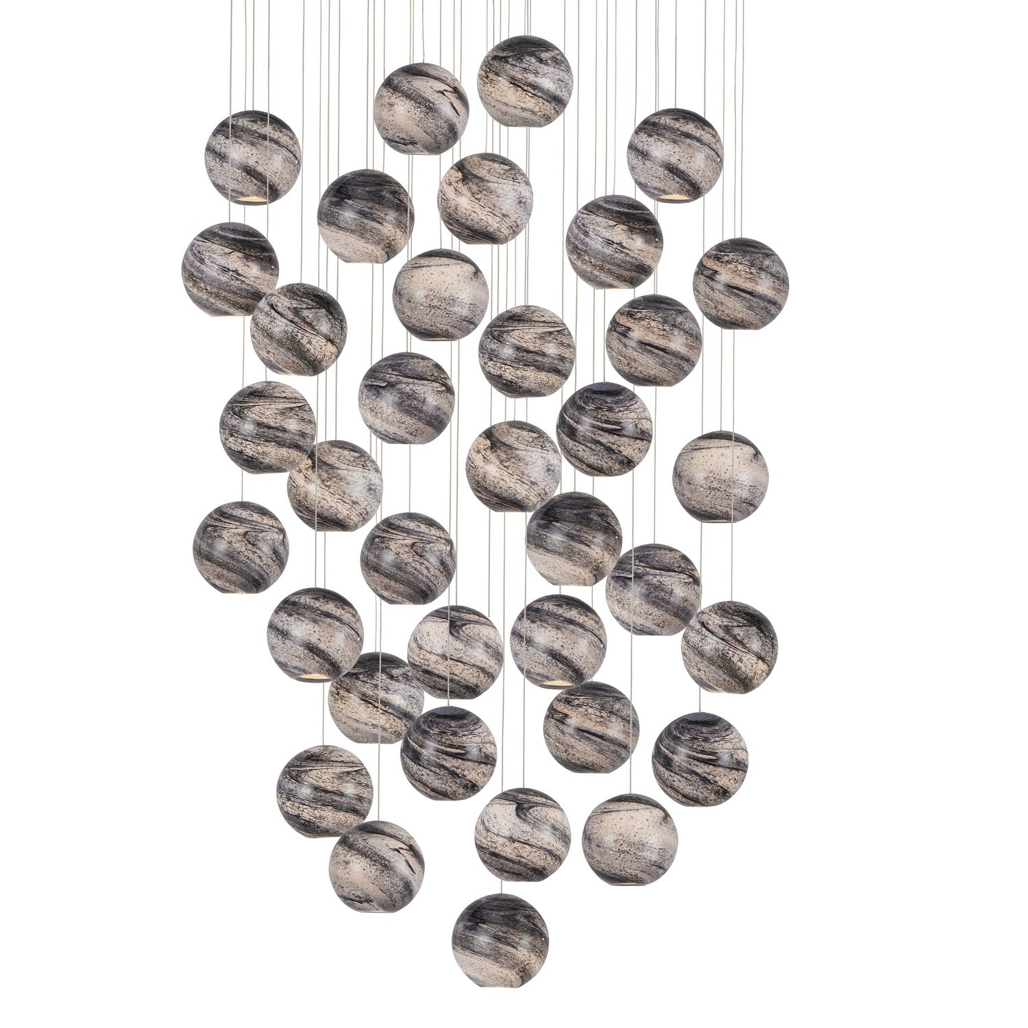 Currey and Company - 9000-1011 - 36 Lumières Suspension - Collection Palatino - Terre mouchetée