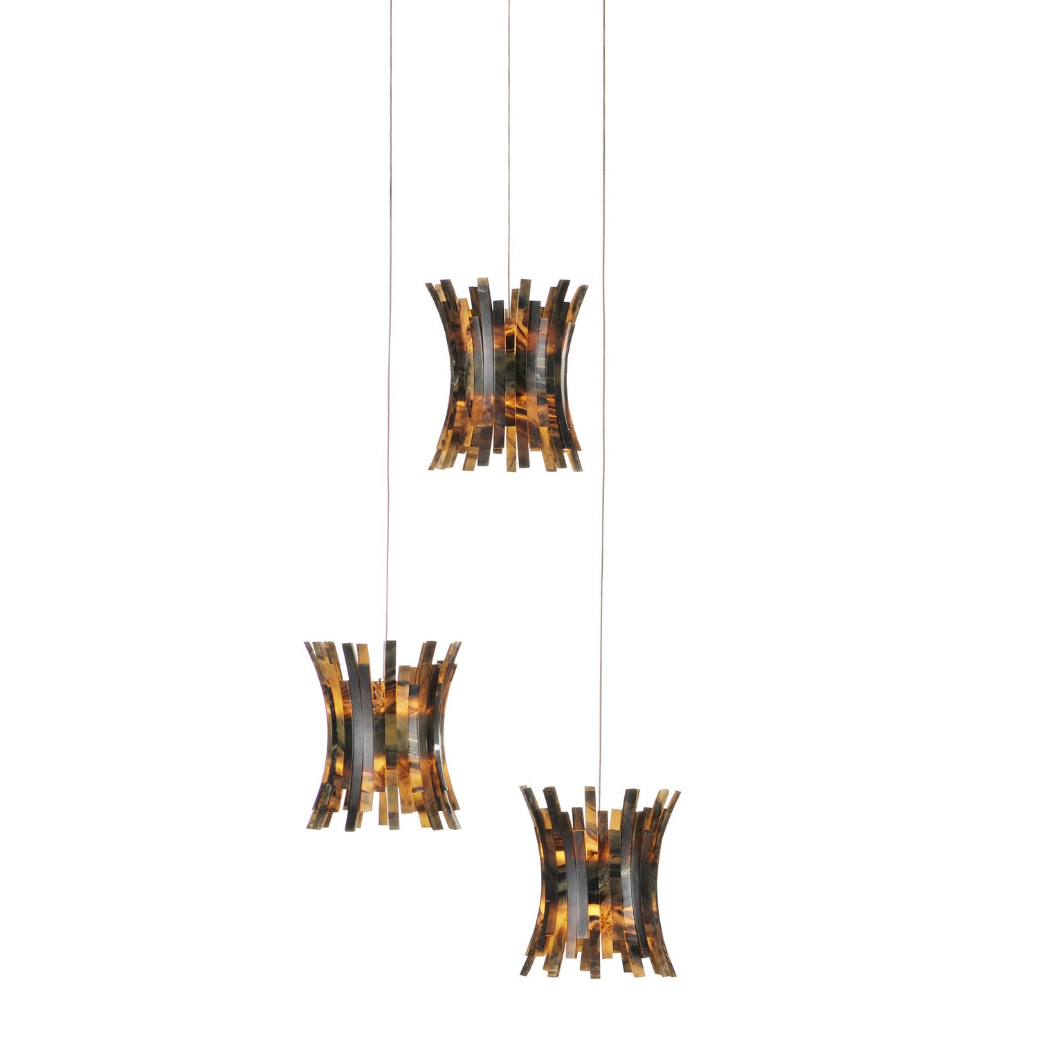 Currey and Company - 9000-1041 - Three Light Pendant - Alsop - Brown/Black/Silver