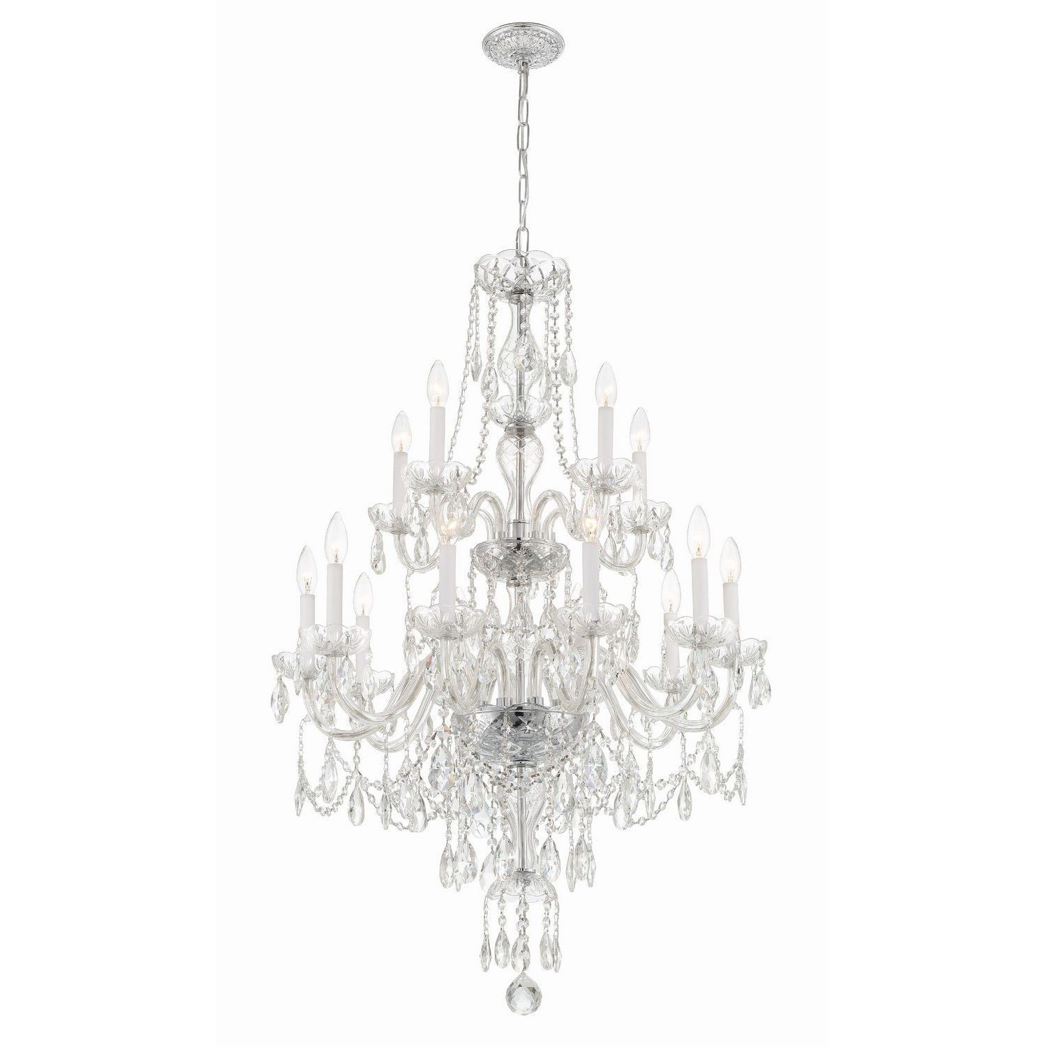 Crystorama - 1155-CH-CL-MWP - 15 Light Chandelier - Traditional Crystal - Polished Chrome