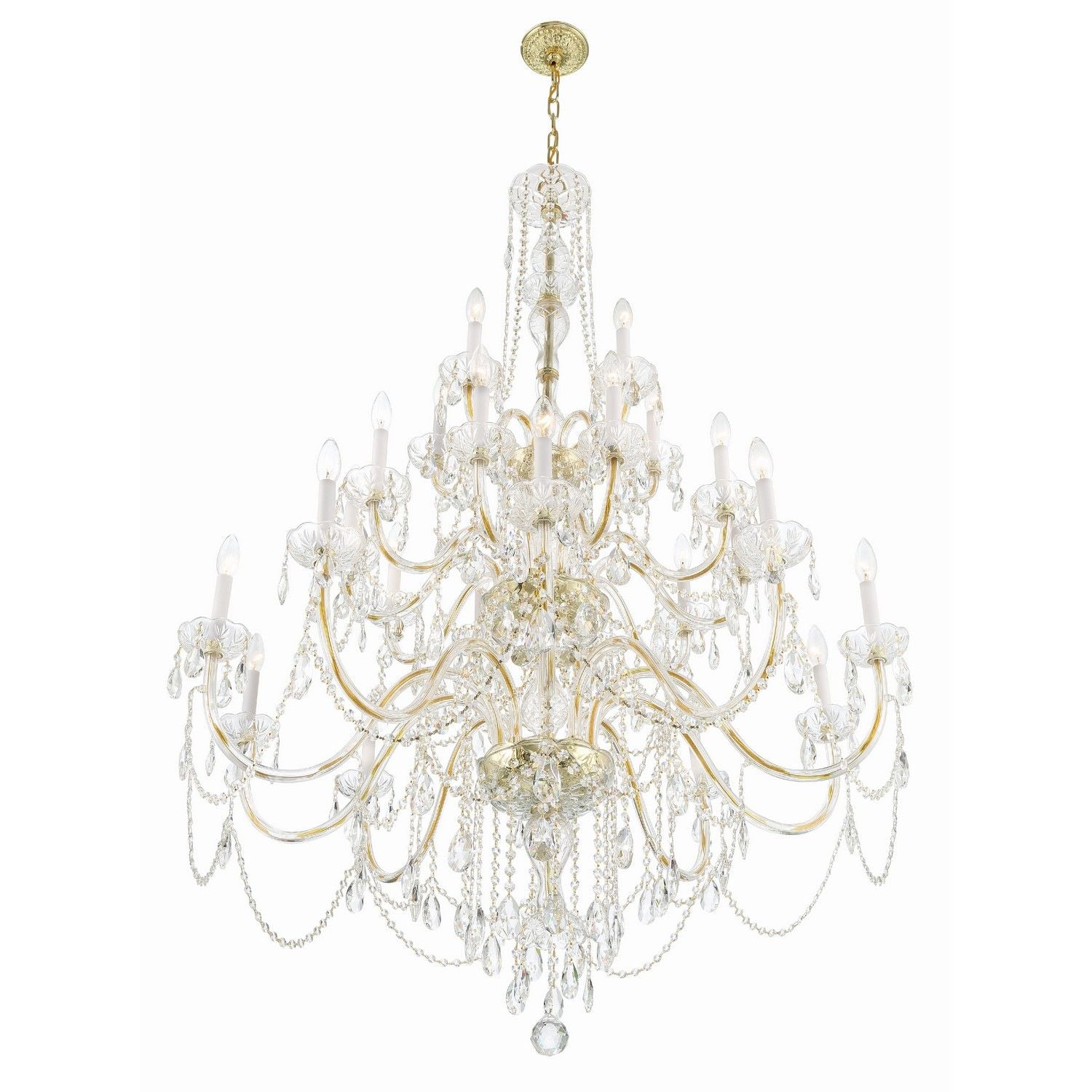 Crystorama - 1156-PB-CL-MWP - 25 Light Chandelier - Traditional Crystal - Polished Brass