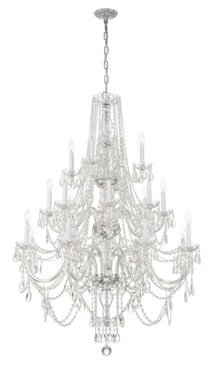 Crystorama - 1157-CH-CL-MWP - 20 Lumières Suspendu - Cristal traditionnel - Chrome poli
