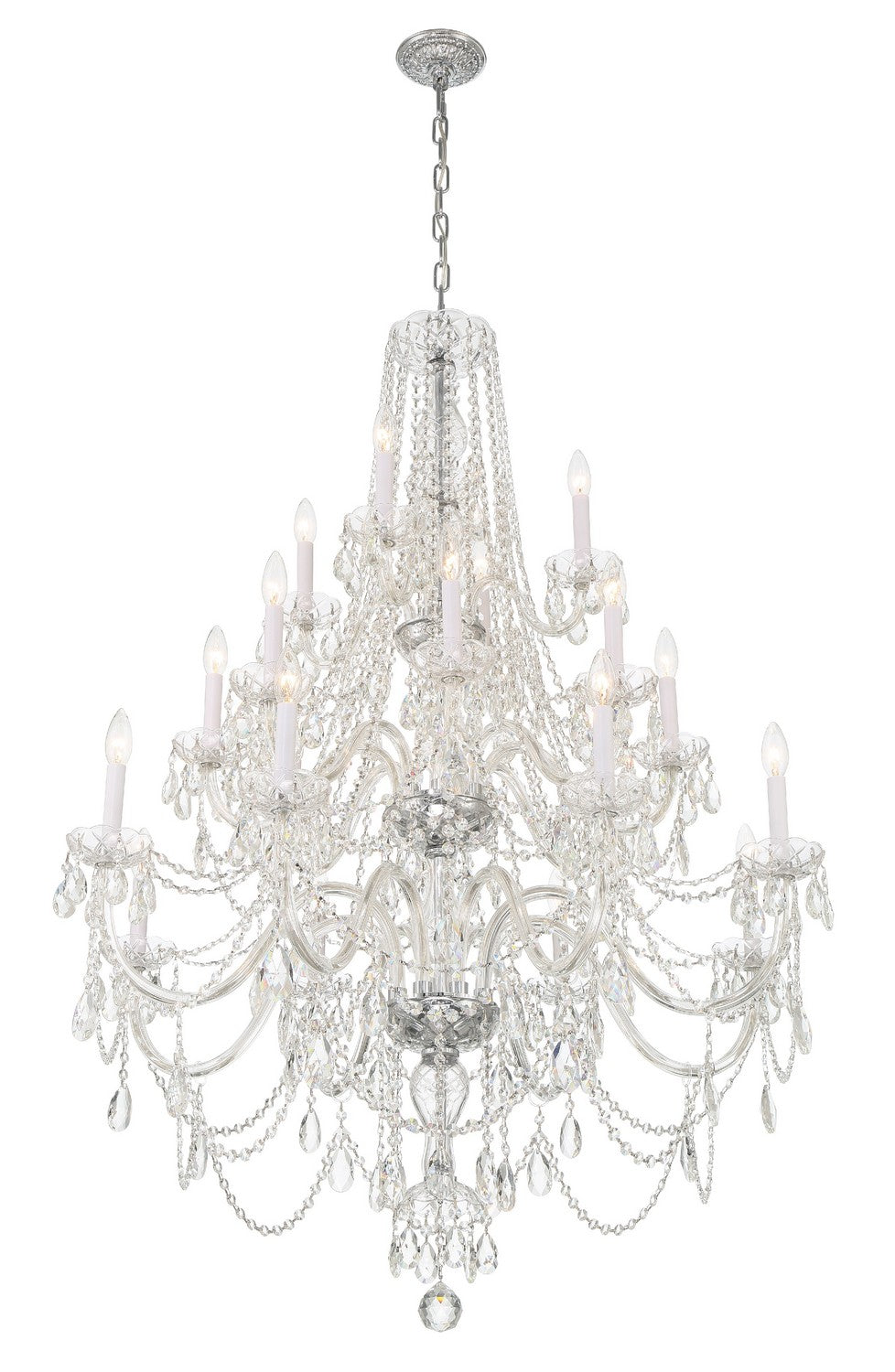 Crystorama - 1157-CH-CL-MWP - 20 Lumières Suspendu - Cristal traditionnel - Chrome poli