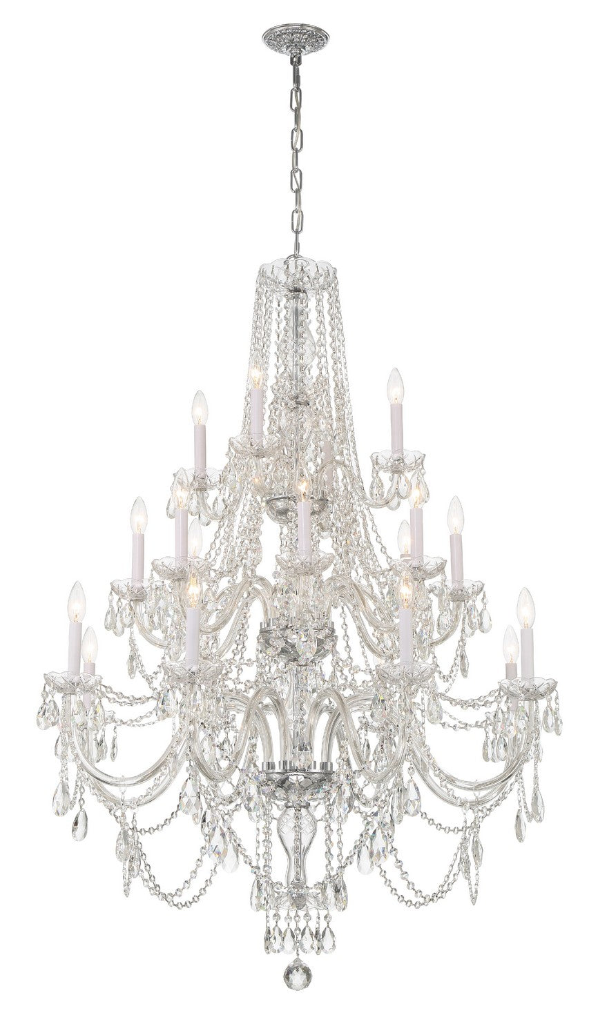 Crystorama - 1157-CH-CL-MWP - 20 Lumières Suspendu - Cristal traditionnel - Chrome poli