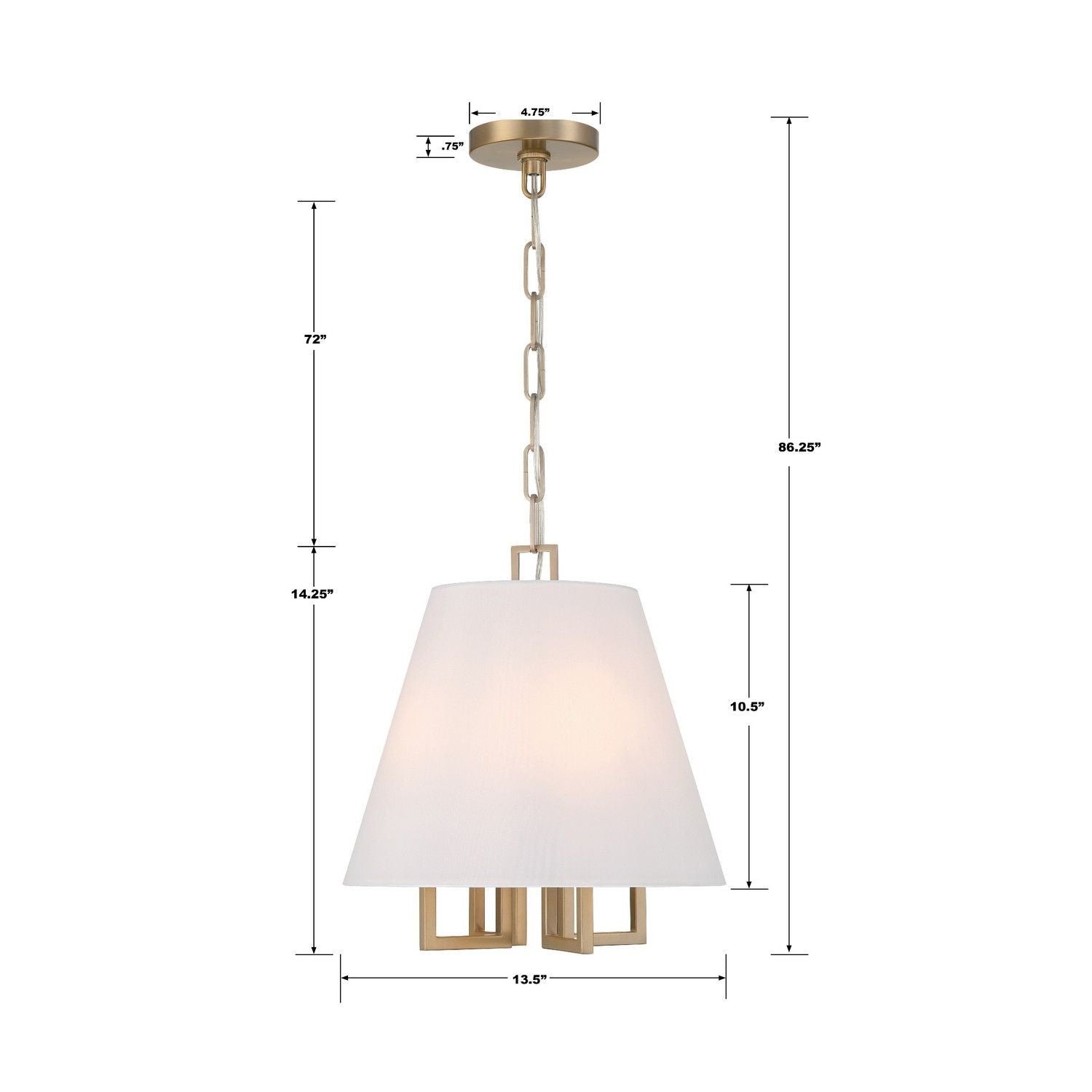 Crystorama - 2254-VG - Four Light Mini Chandelier - Westwood - Vibrant Gold