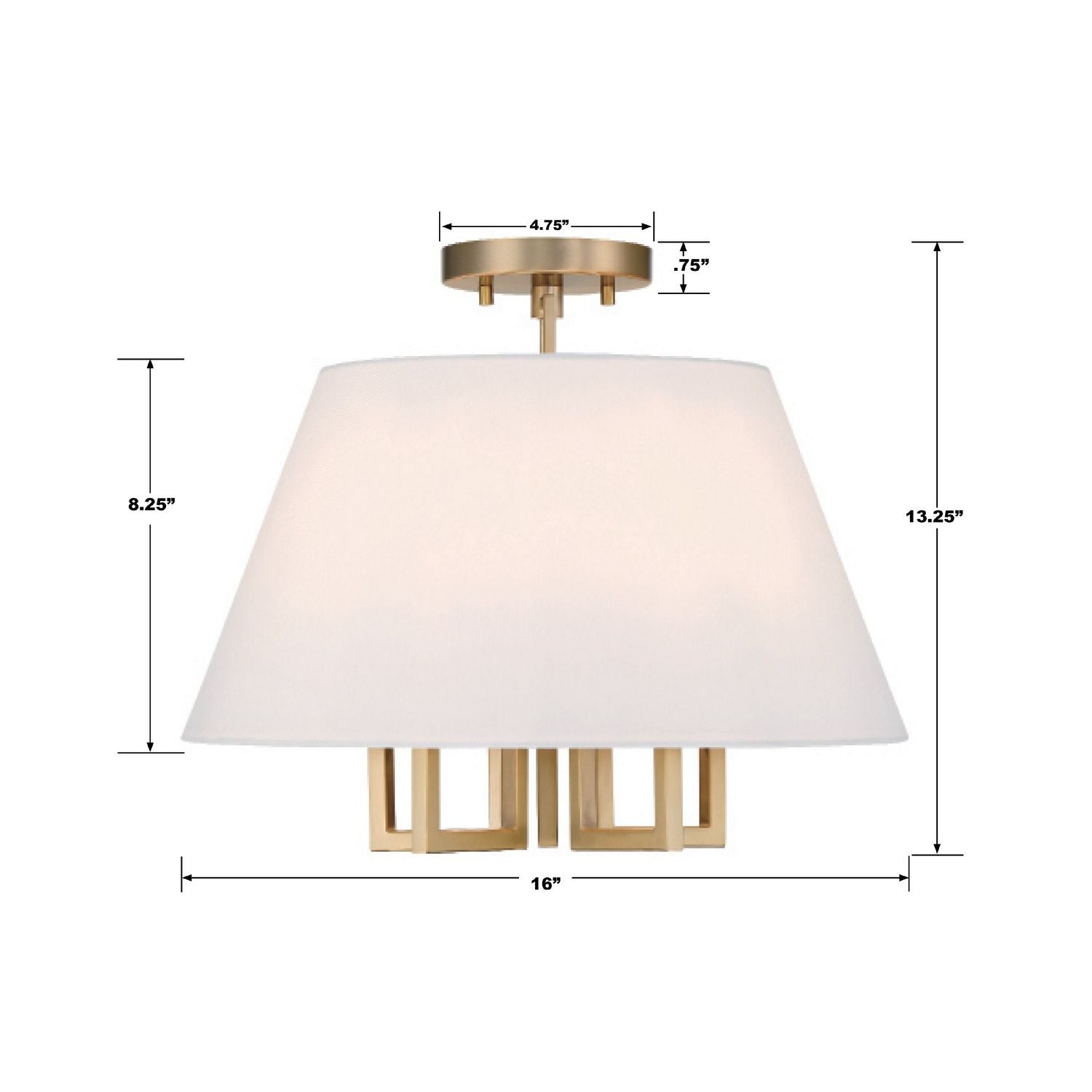Crystorama - 2255-VG_PLAFOND - Semi-luminaire à cinq lumières Plafonnier - Westwood - Or éclatant