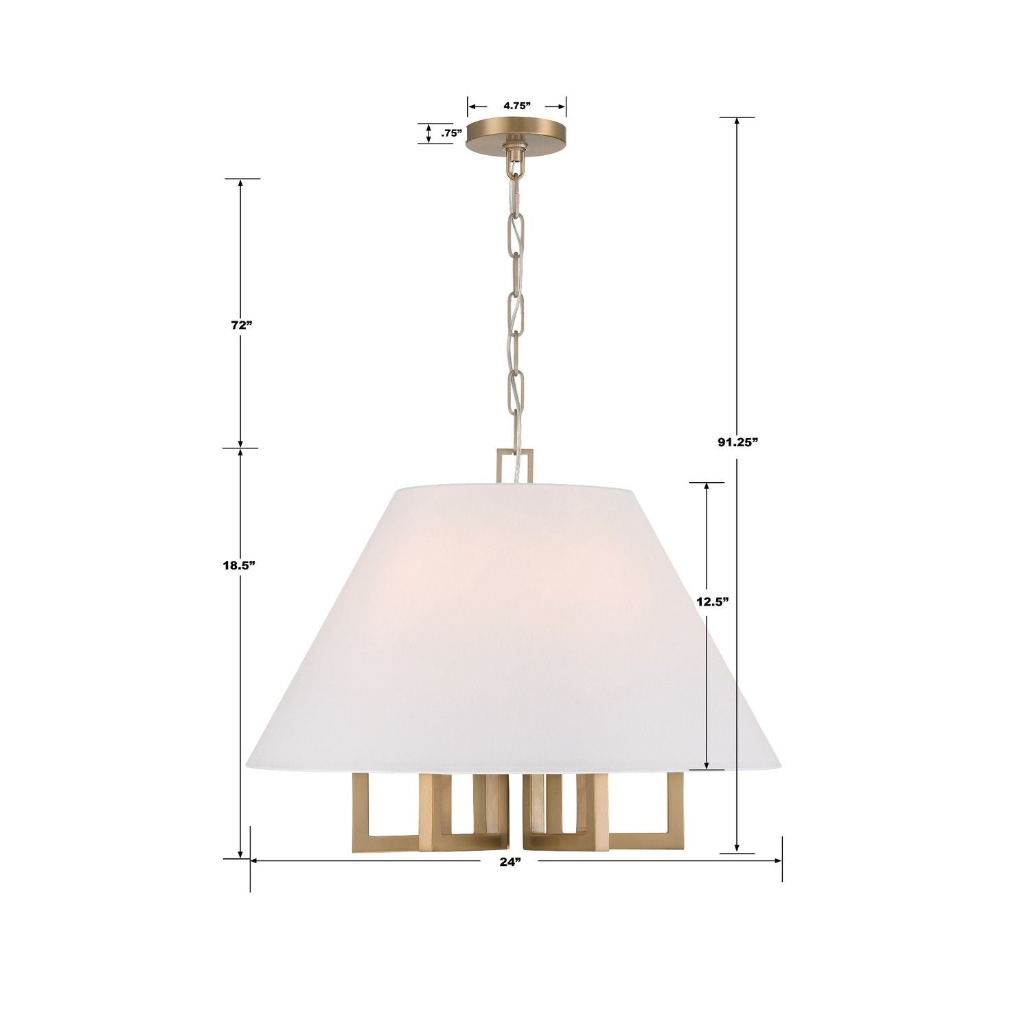 Crystorama - 2256-VG - Six Light Chandelier - Westwood - Vibrant Gold