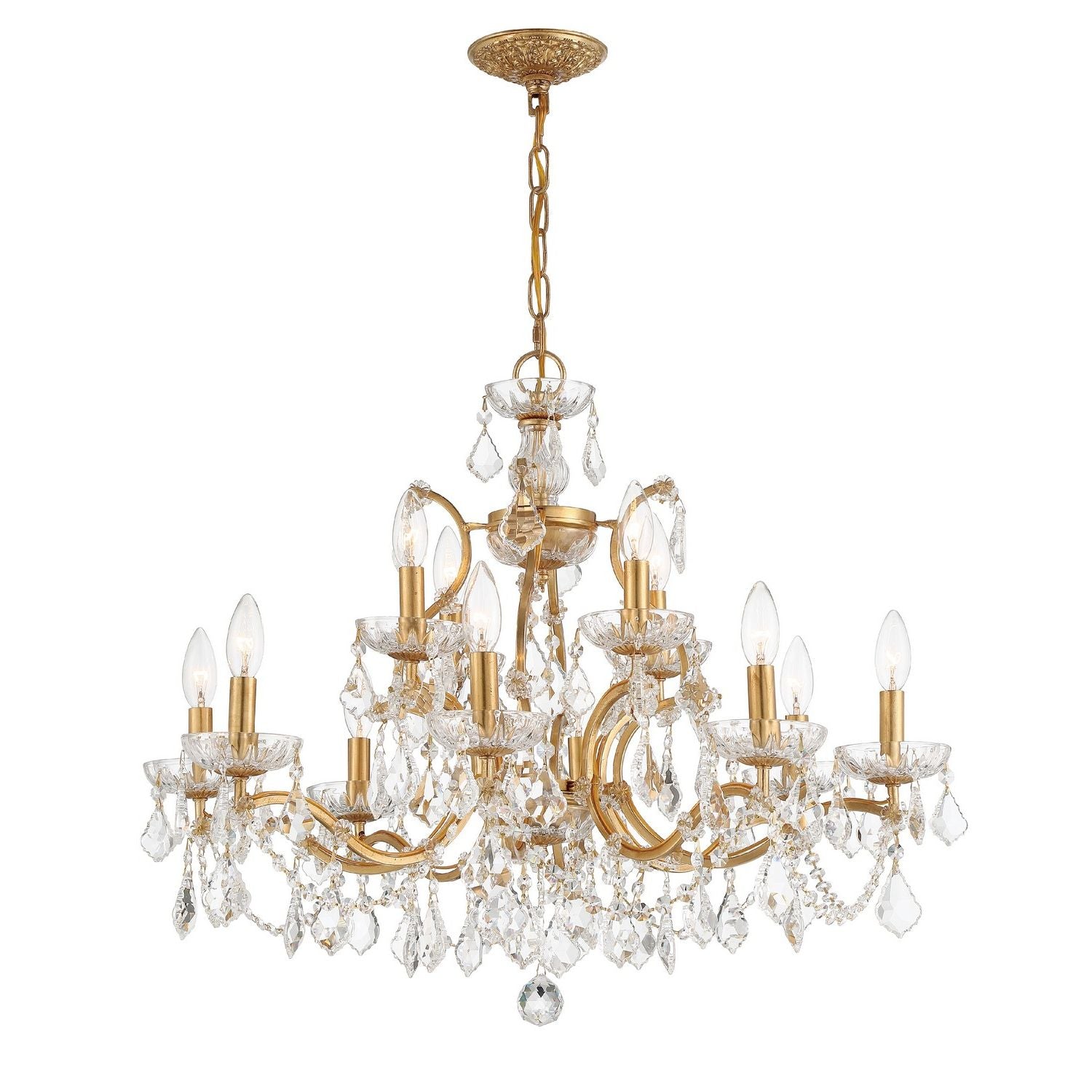 Crystorama - 4456-GA-CL-SAQ - 12 Light Chandelier - Filmore - Antique Gold