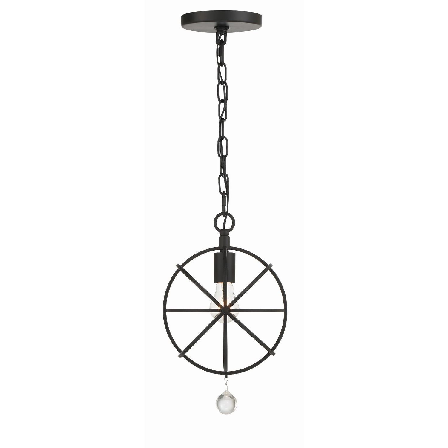 Crystorama - 9220-BK - One Light Pendant - Solaris - Black