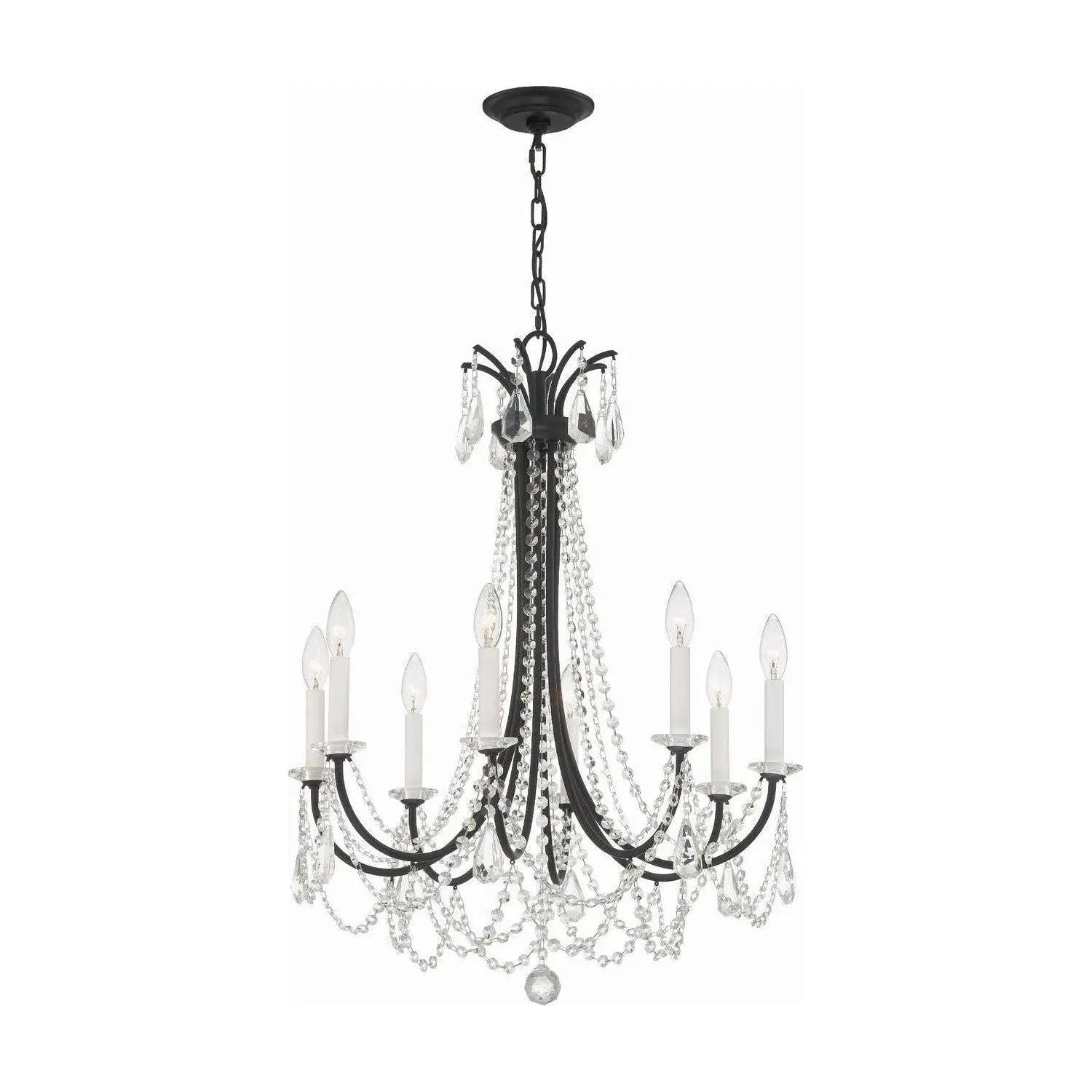 Crystorama - KAR-90908-MK-CL-MWP - Eight Light Chandelier - Karrington - Matte Black