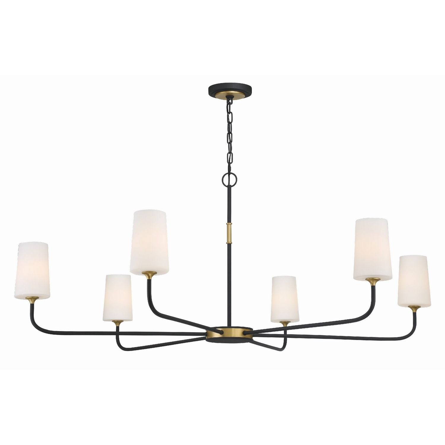 Crystorama - NIL-70016-BF-MG - Six Light Chandelier - Niles - Black Forged + Modern Gold