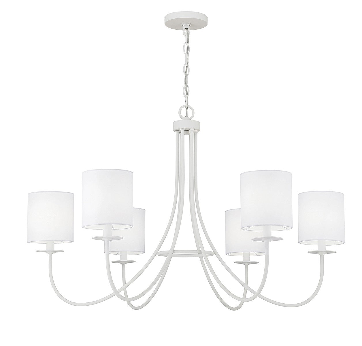 Meridian M100117BQW Six Lumières Suspendu en blanc biscuit