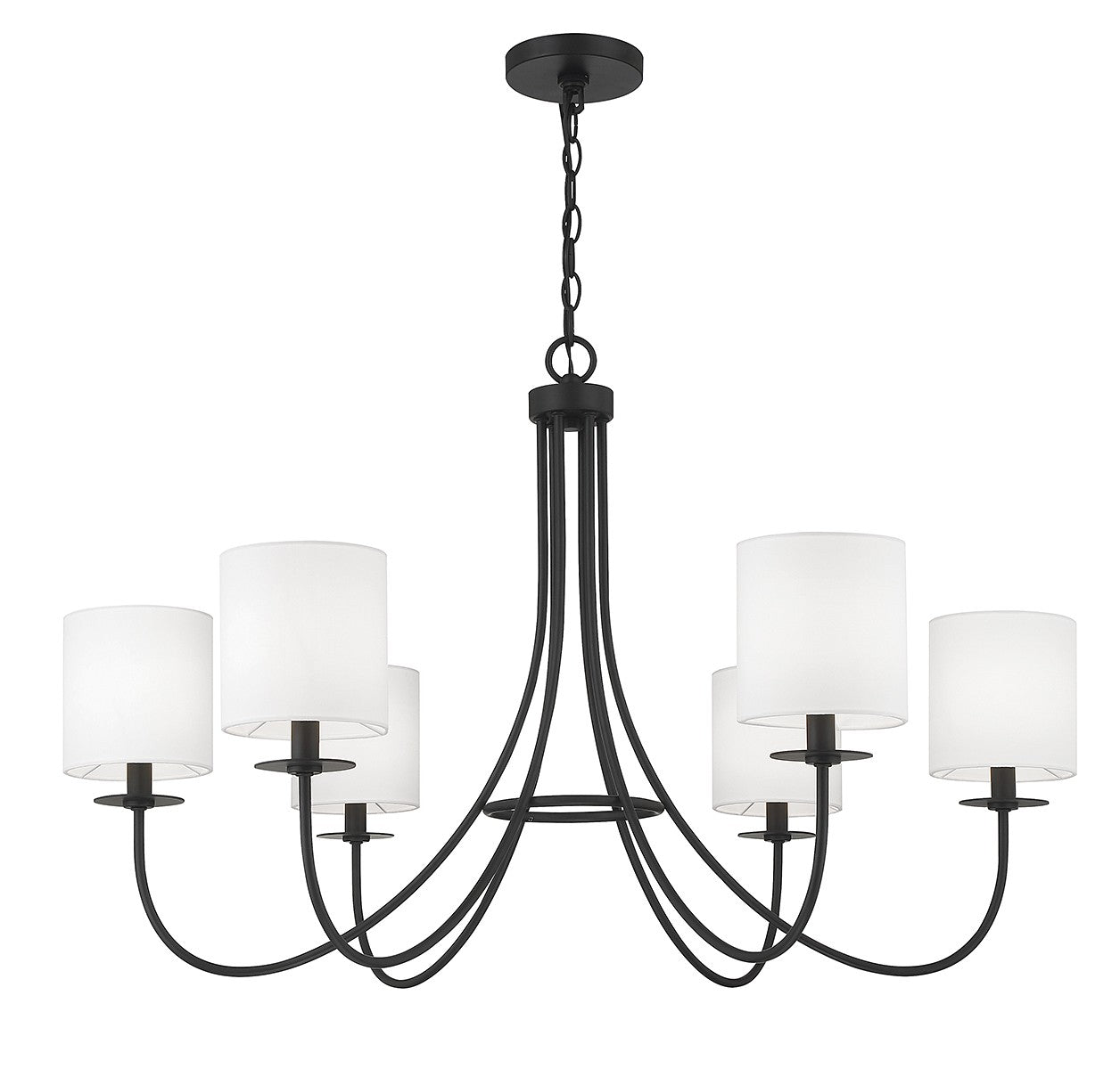Meridian M100117MBK Six Lumières Suspendu en noir mat
