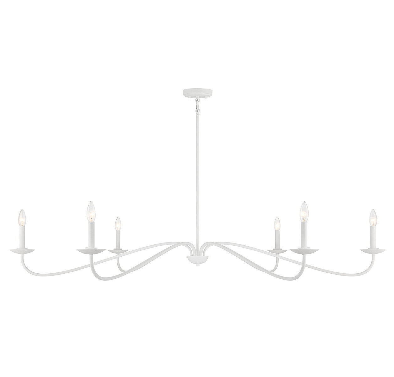 Meridian M100119BQW Six Light Chandelier in Bisque White