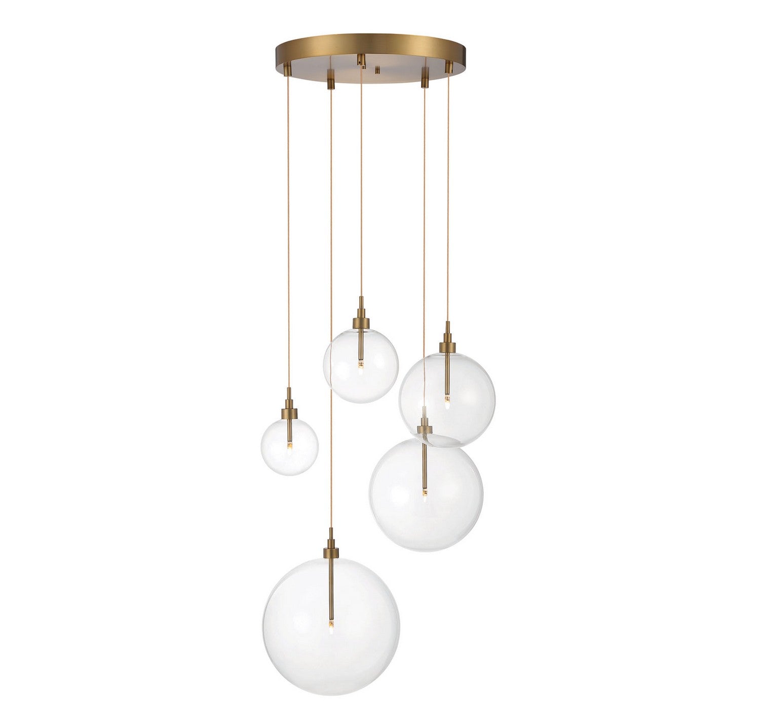 Meridian M10099NB LED Pendant in Natural Brass