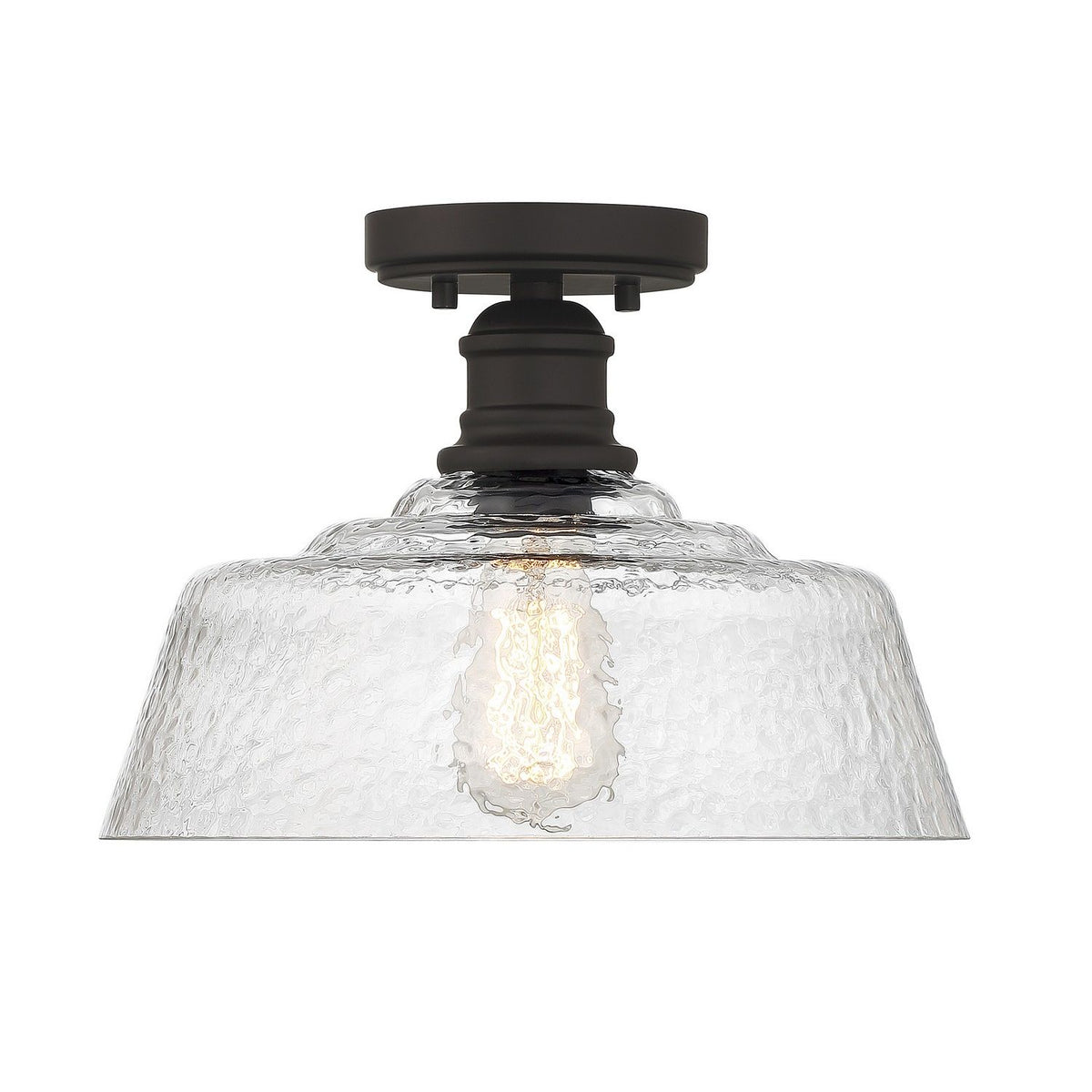 Meridian M60070ORB One Light Semi-Flush Mount in Oil Rubbed Bronze