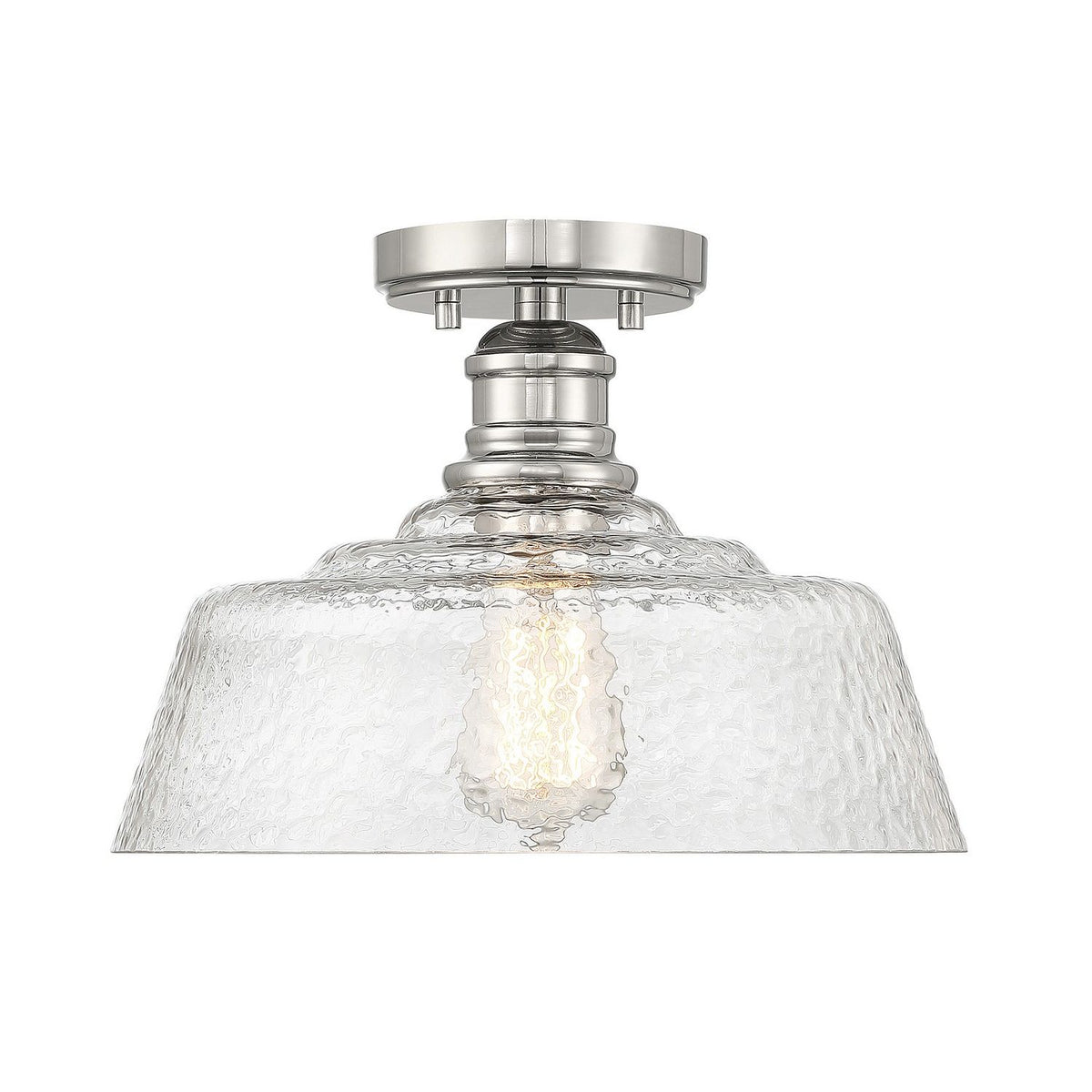 Meridian M60070PN One Light Semi-Flush Mount in Polished Nickel