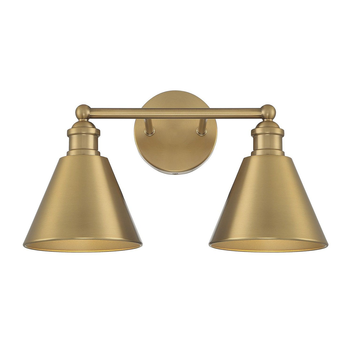 Meridian M80063NB Two Light Bathroom Vanity Light in Natural Brass