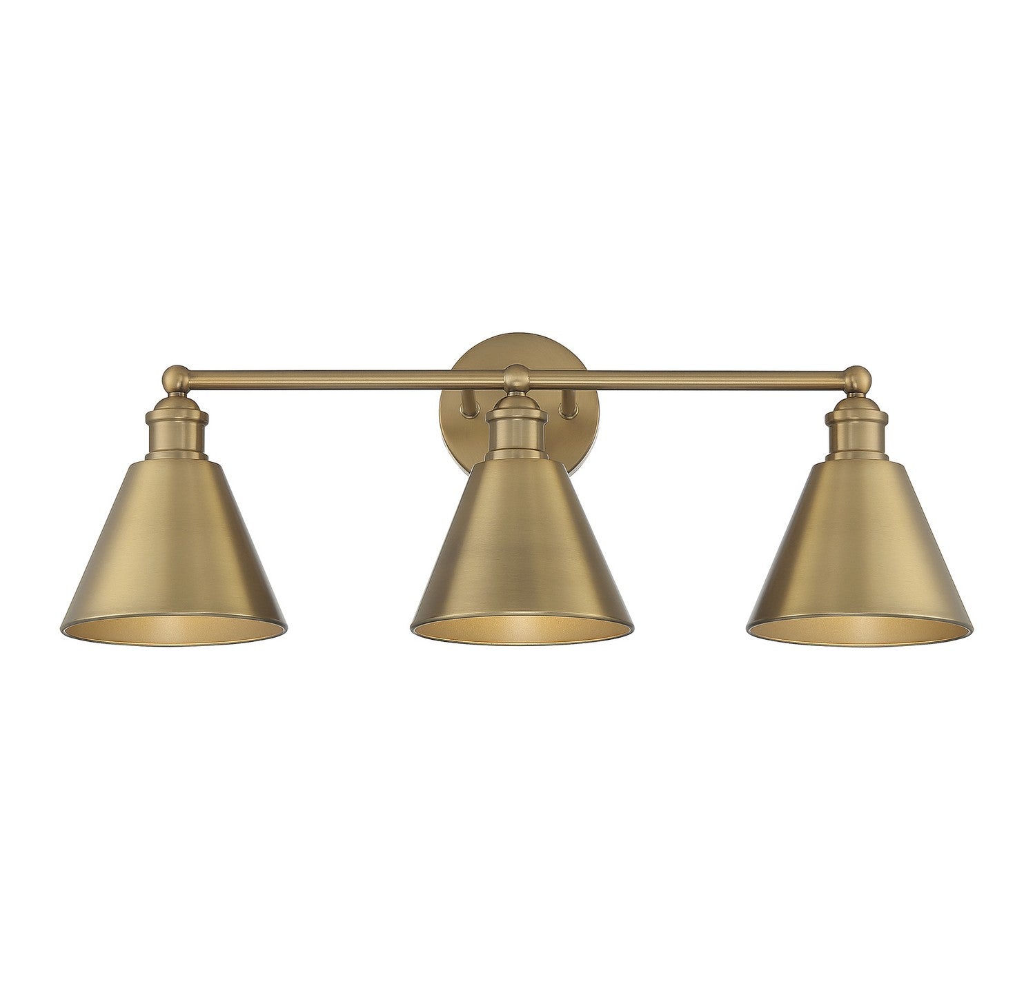 Meridian M80064NB Three Light Bathroom Vanity Light in Natural Brass