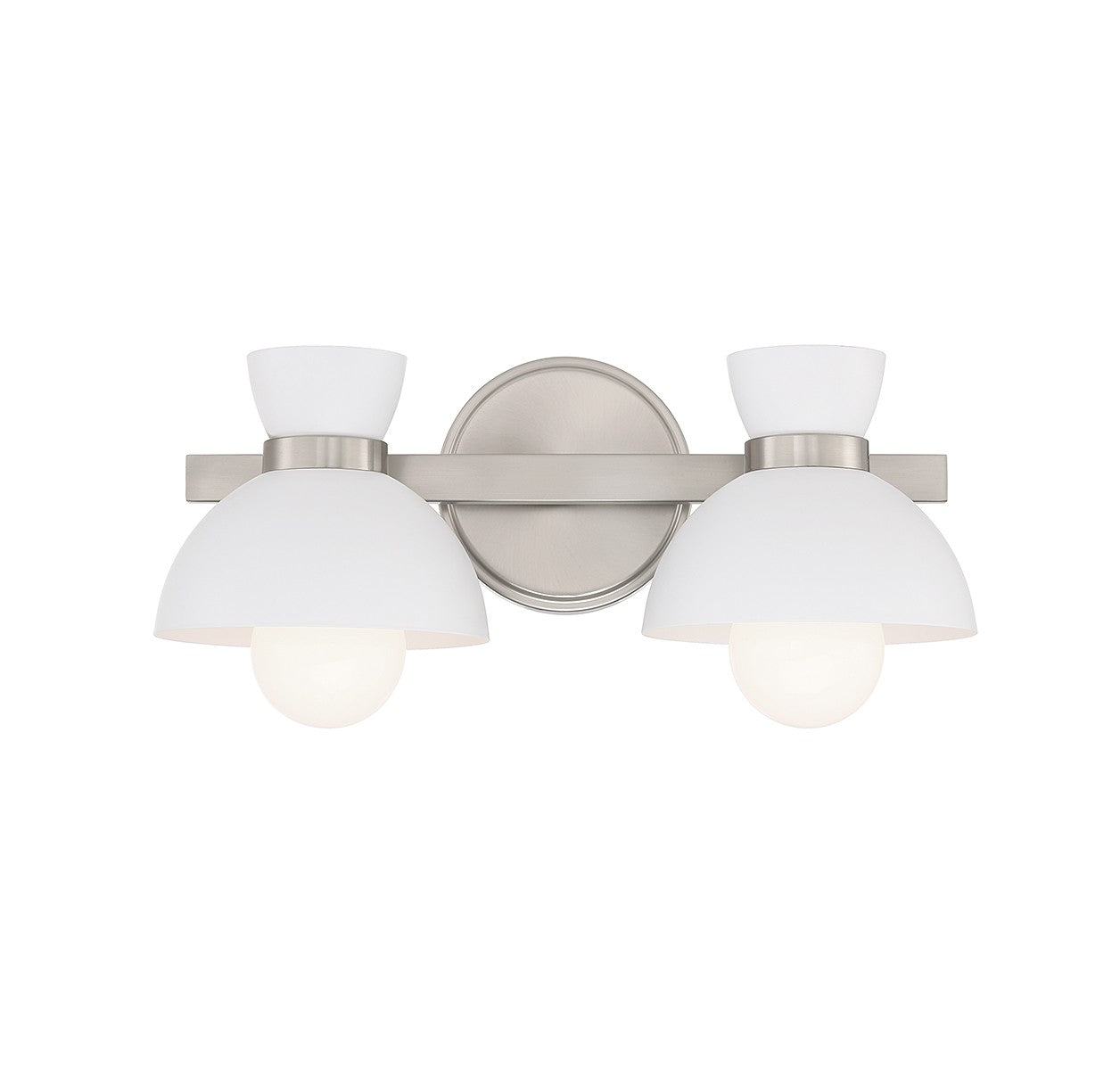 Meuble-lavabo à deux lumières Meridian M80074BN en nickel brossé