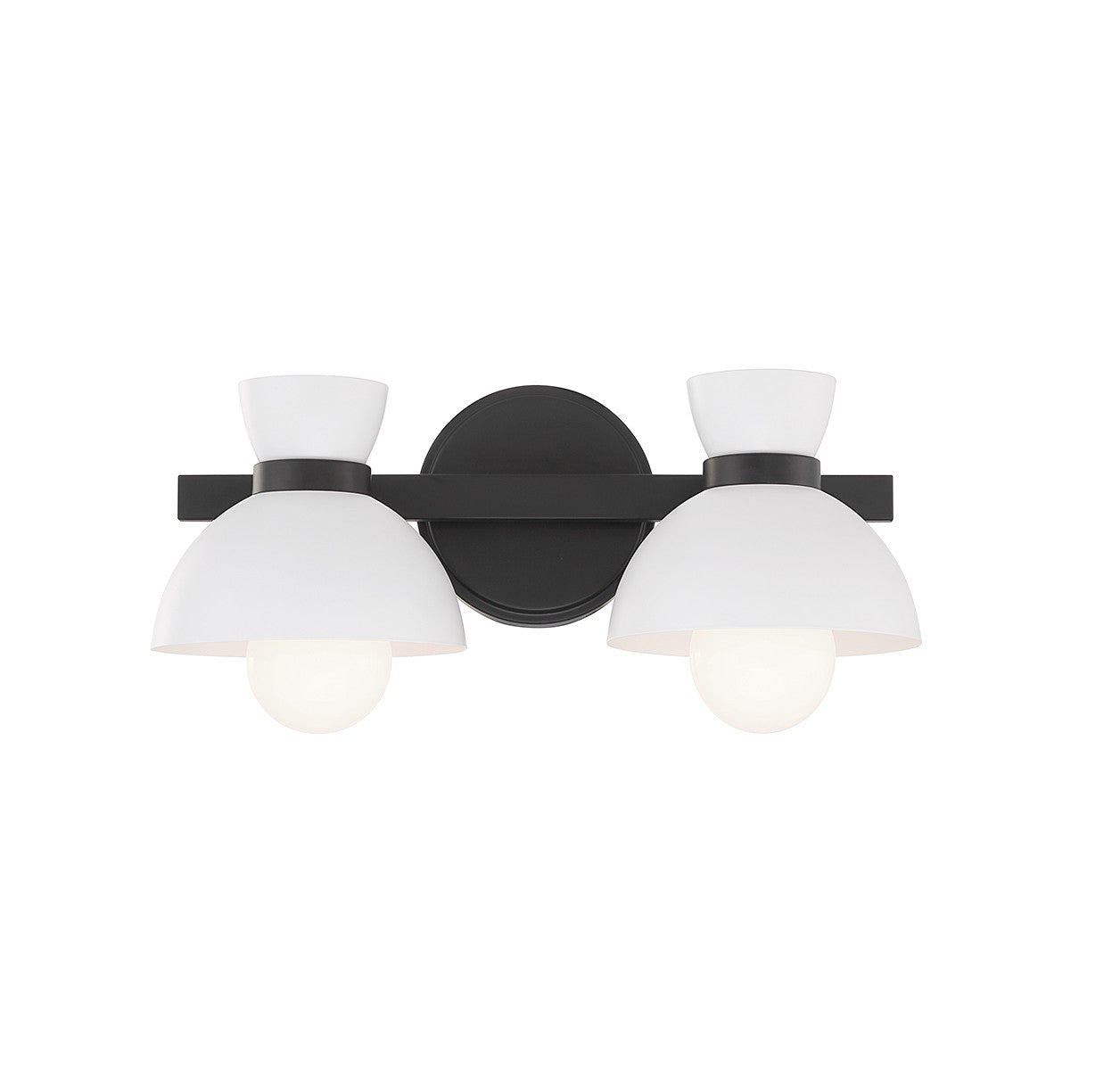 Meuble-lavabo Meridian M80074MBK à deux lumières, noir mat