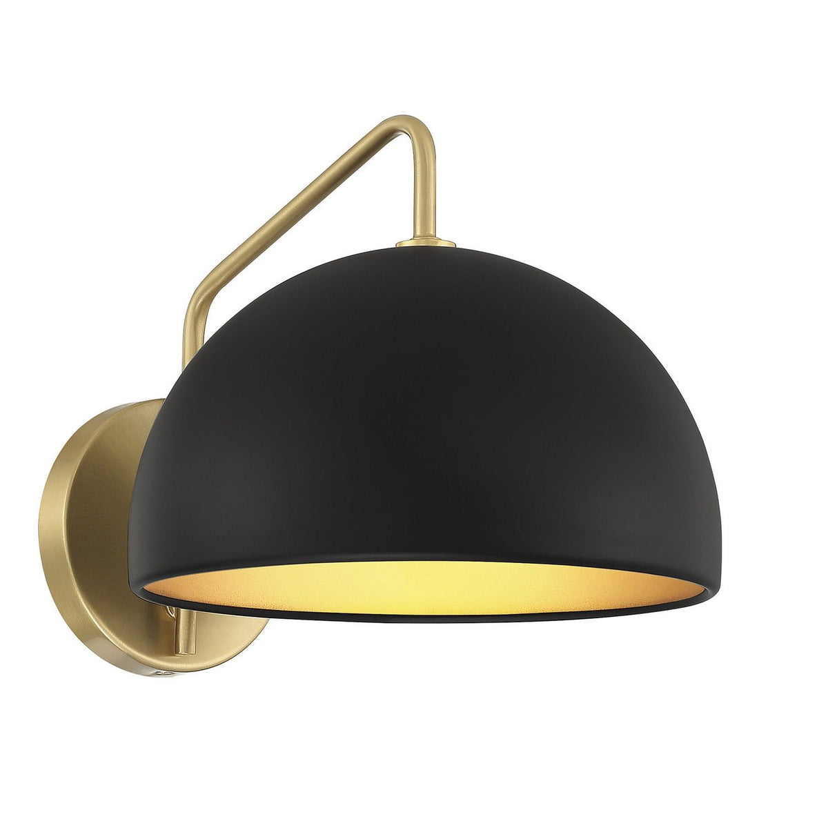 Lumière Meridian M90094MBKNB One Murale en noir mat avec laiton naturel