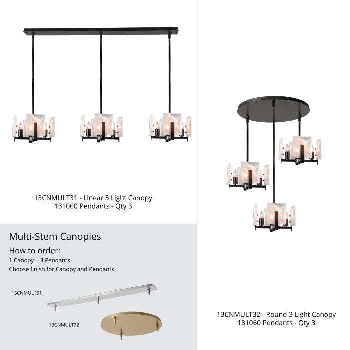Hubbardton Forge 131060 Arc 4-Light Semi-Flush/Pendant