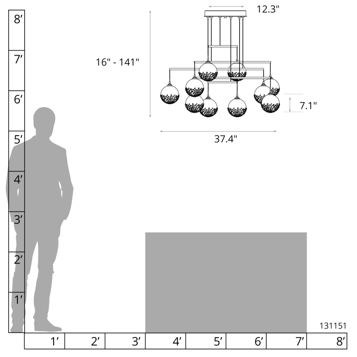 Hubbardton Forge 131151 Fritz Globe 10-Light Mobile Pendant
