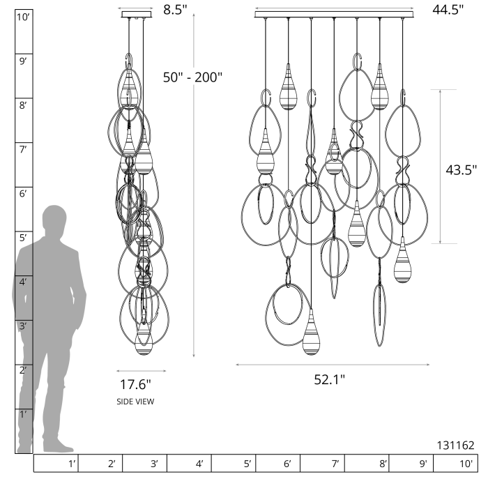 Hubbardton Forge 131162 Lyric 7-Light Linear Pendant