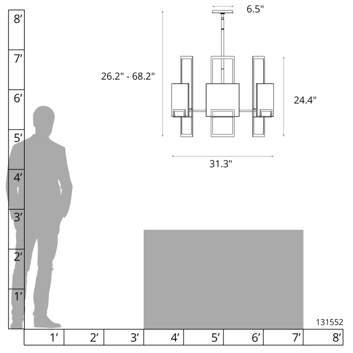 Hubbardton Forge 131552 Geo 6-Light Pendant