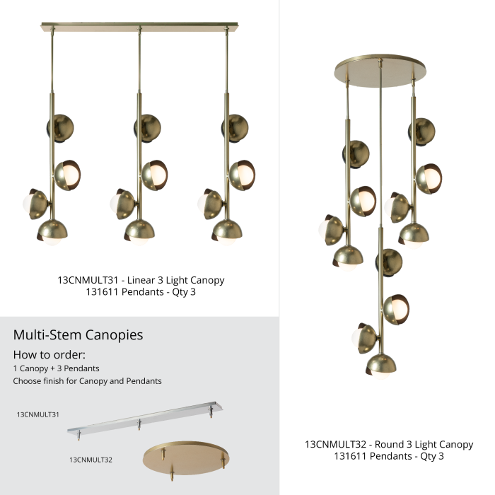 Hubbardton Forge 131611 Brooklyn 4-Light Double Shade Vertical Pendant