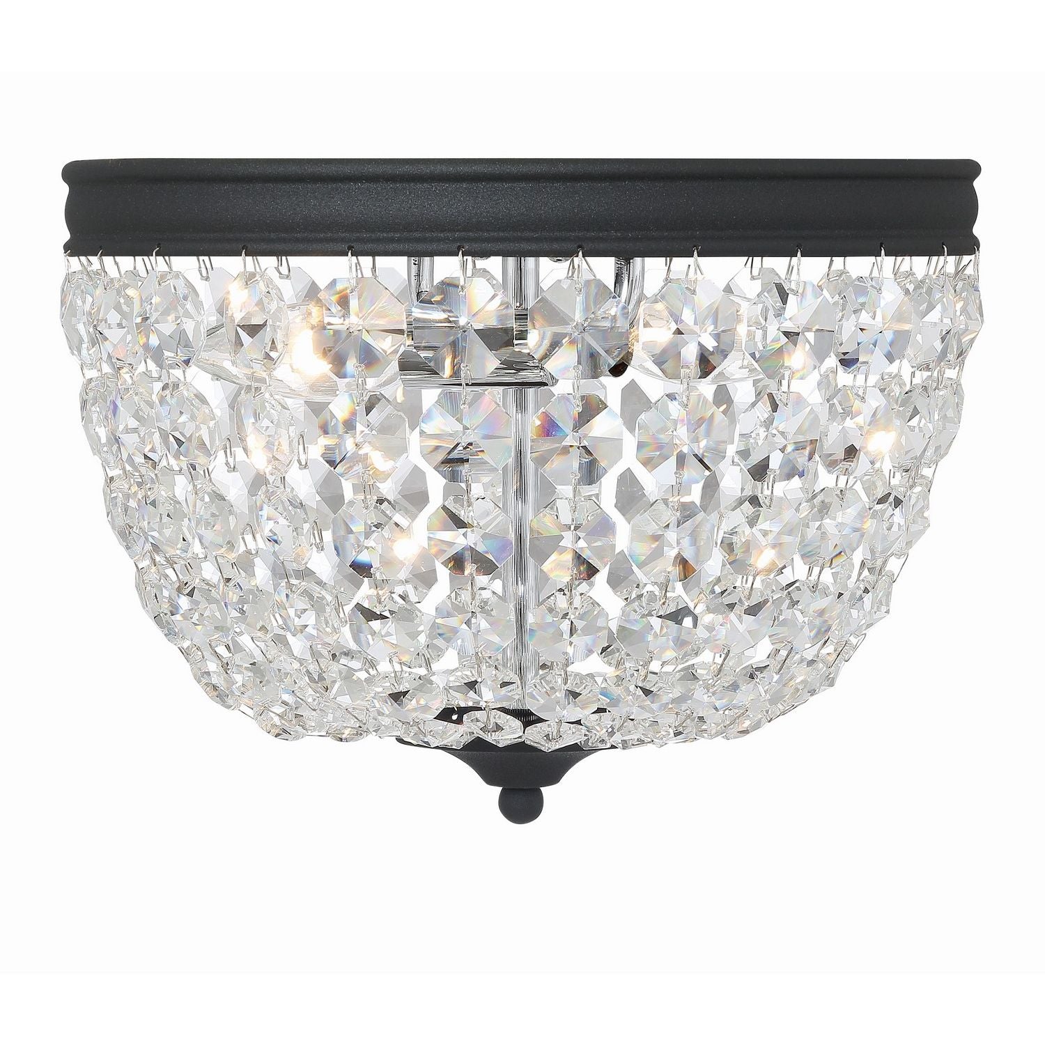 Crystorama - NOL-312-BF-CL-MWP - Deux lumières Plafonnier - Nola - Forgé noir