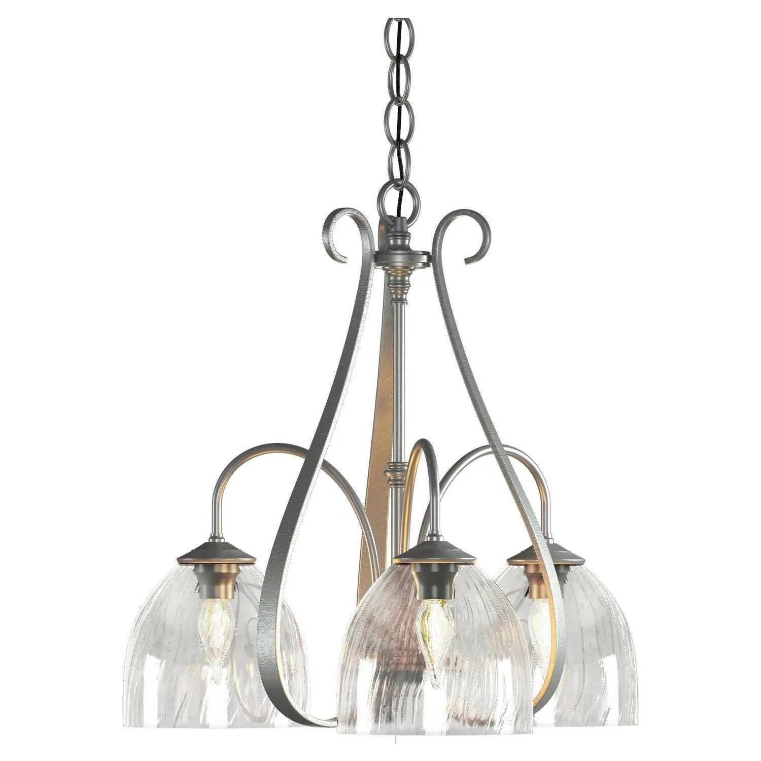 Hubbardton Forge - 101441-SKT-82-LL0001 - Three Light Chandelier - Sweeping Taper - Vintage Platinum