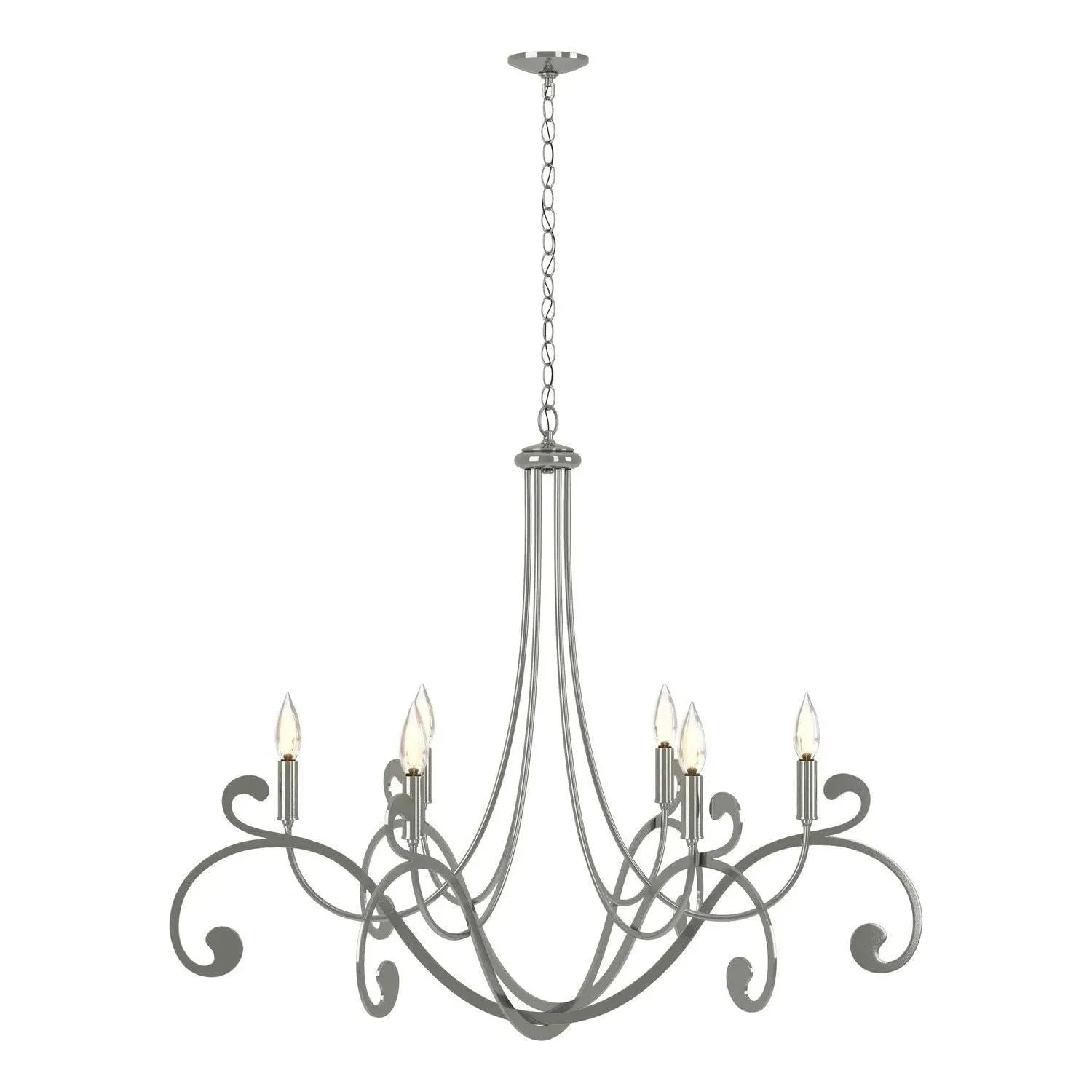 Hubbardton Forge - 105055-SKT-85 - Six Light Chandelier - Bella - Sterling