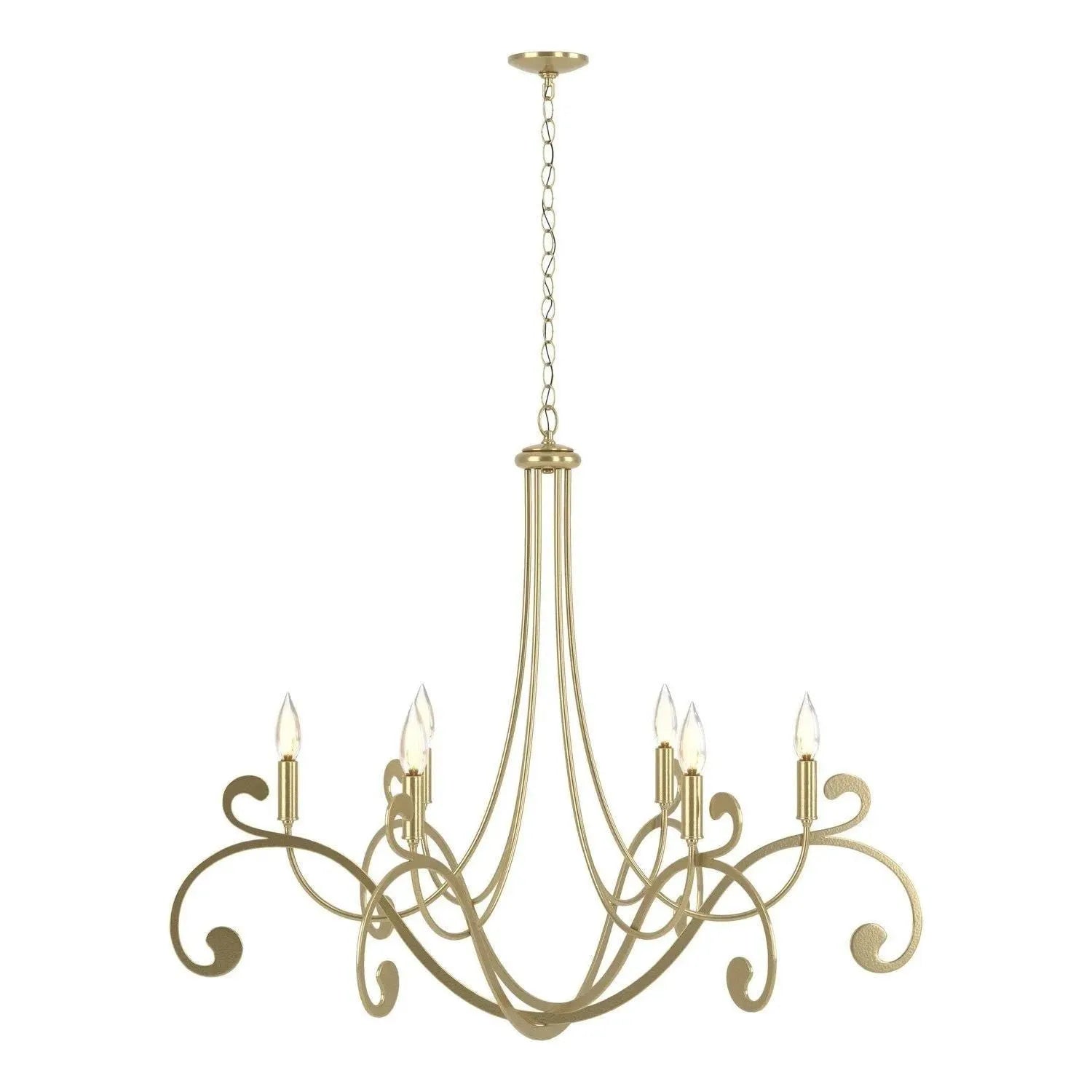Hubbardton Forge - 105055-SKT-86 - Six Light Chandelier - Bella - Modern Brass