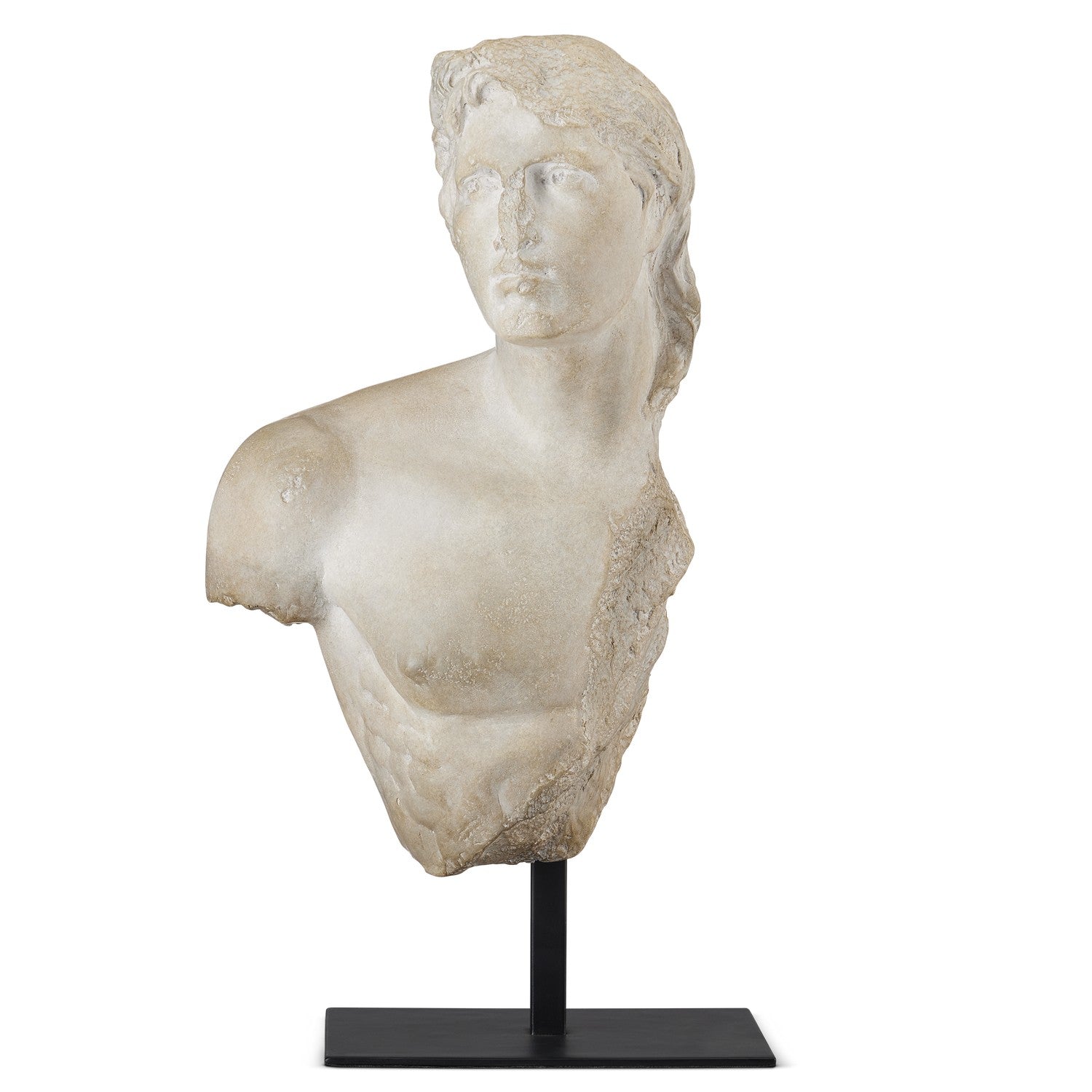 Currey and Company - 1200-0735 - Sculpture - Torse de jeune prince grec - Beige vieilli/Noir