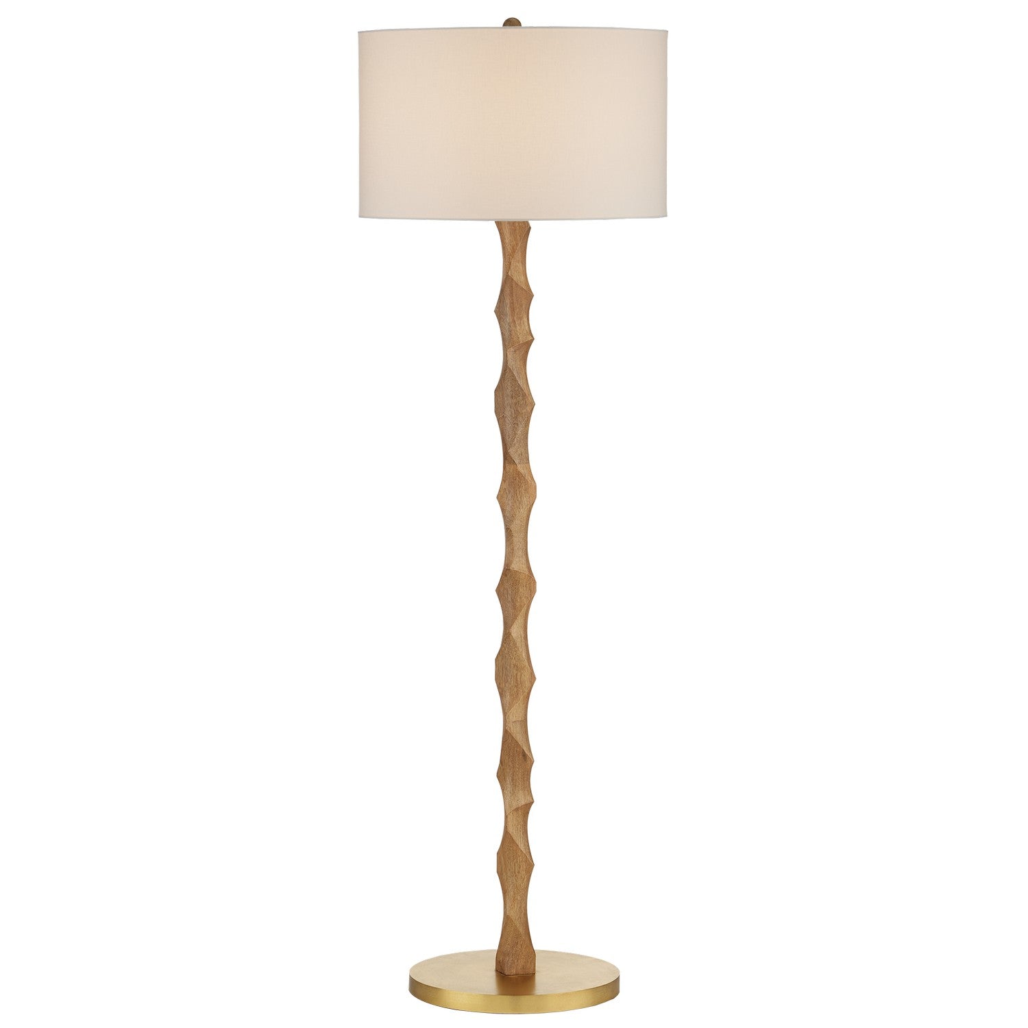 Currey and Company - 8000-0135 - One Light Floor Lamp - Natural/Brass