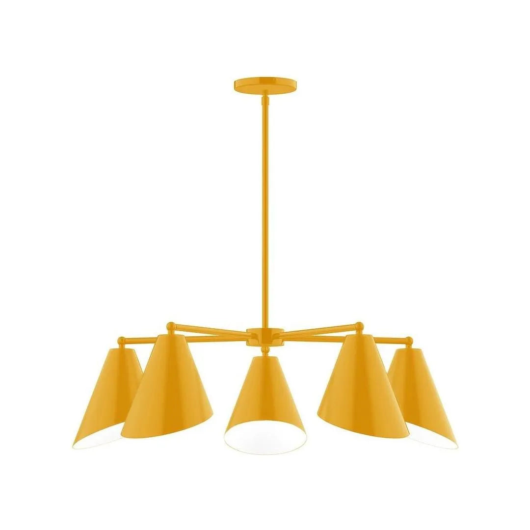 Montclair Light Works - CHC415-21 - Five Light Chandelier - J-Series - Bright Yellow
