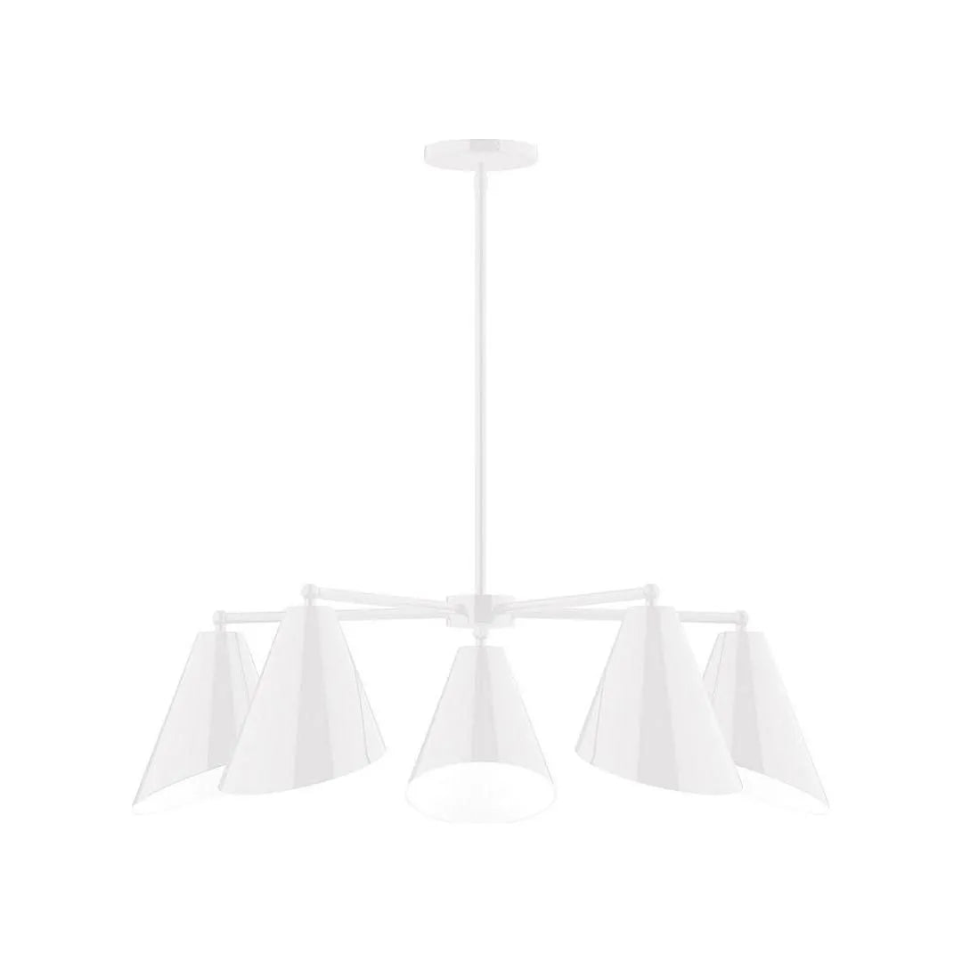 Montclair Light Works - CHC415-44 - Five Light Chandelier - J-Series - White