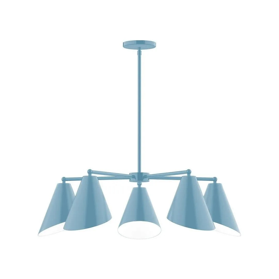 Montclair Light Works - CHC415-54 - Five Light Chandelier - J-Series - Light Blue
