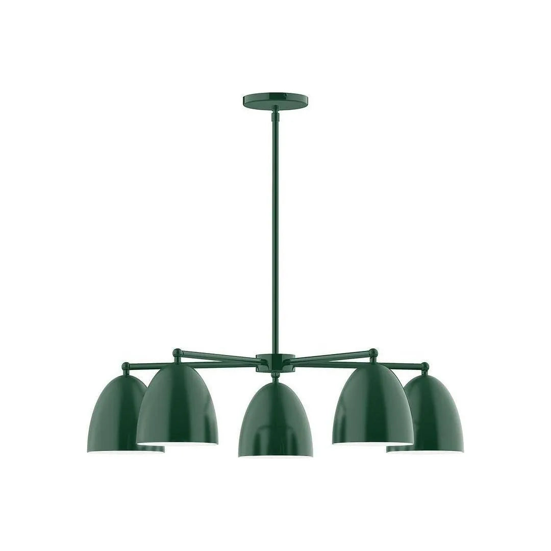 Montclair Light Works - CHC417-42 - Five Light Chandelier - J-Series - Forest Green